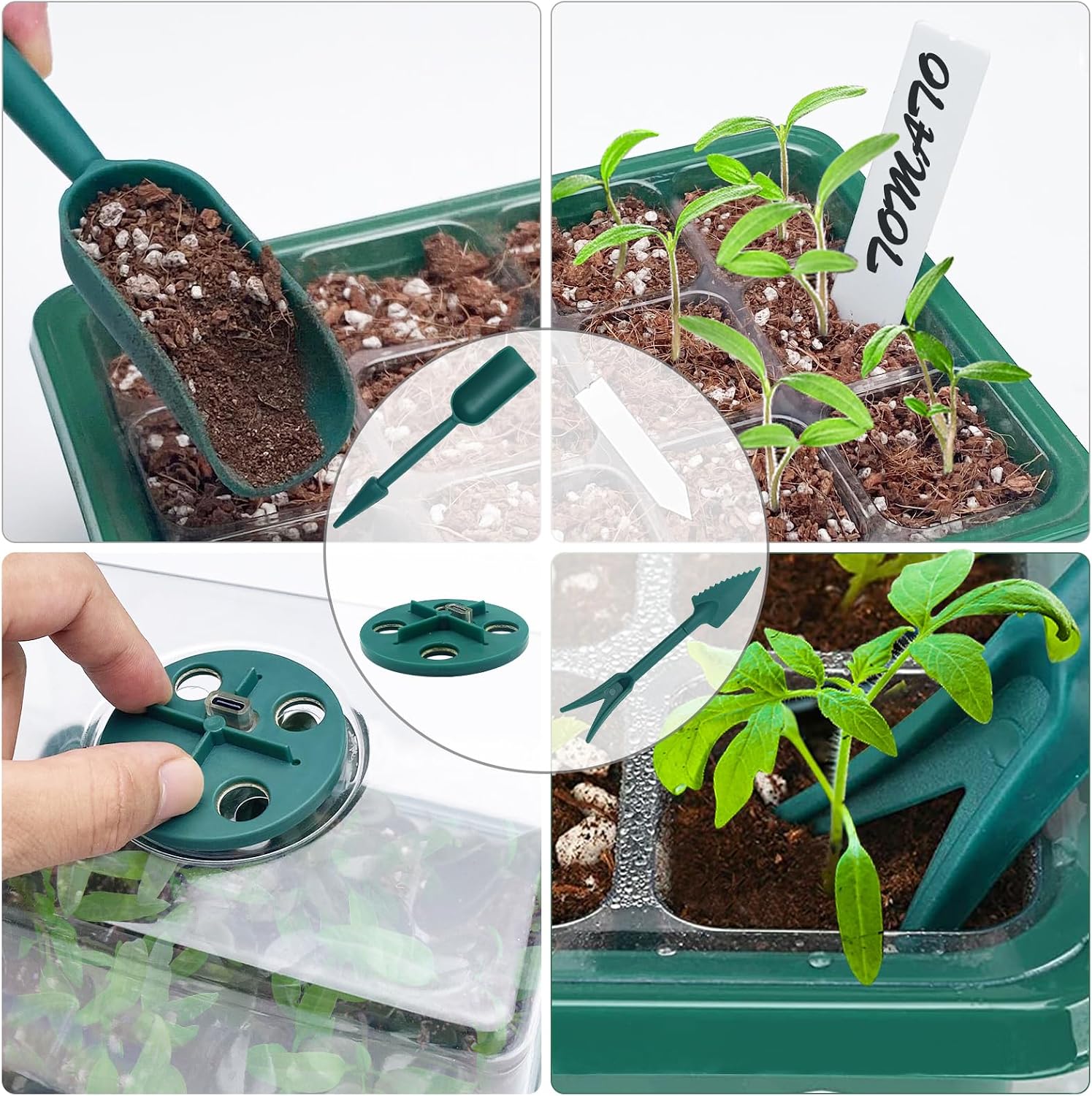 Seed Starter Tray, Seed Propagation Station with Grow Light,5 Pack | Seedling Starting Kit with Time Controller,Mini