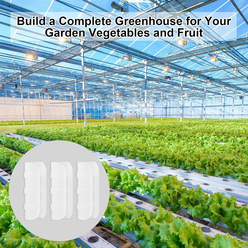 80PCS 3/4 inch Greenhouse Clips White Greenhouse Clamps | Plastic Clamps Garden Buildings Tube Clips for PVC Pipe