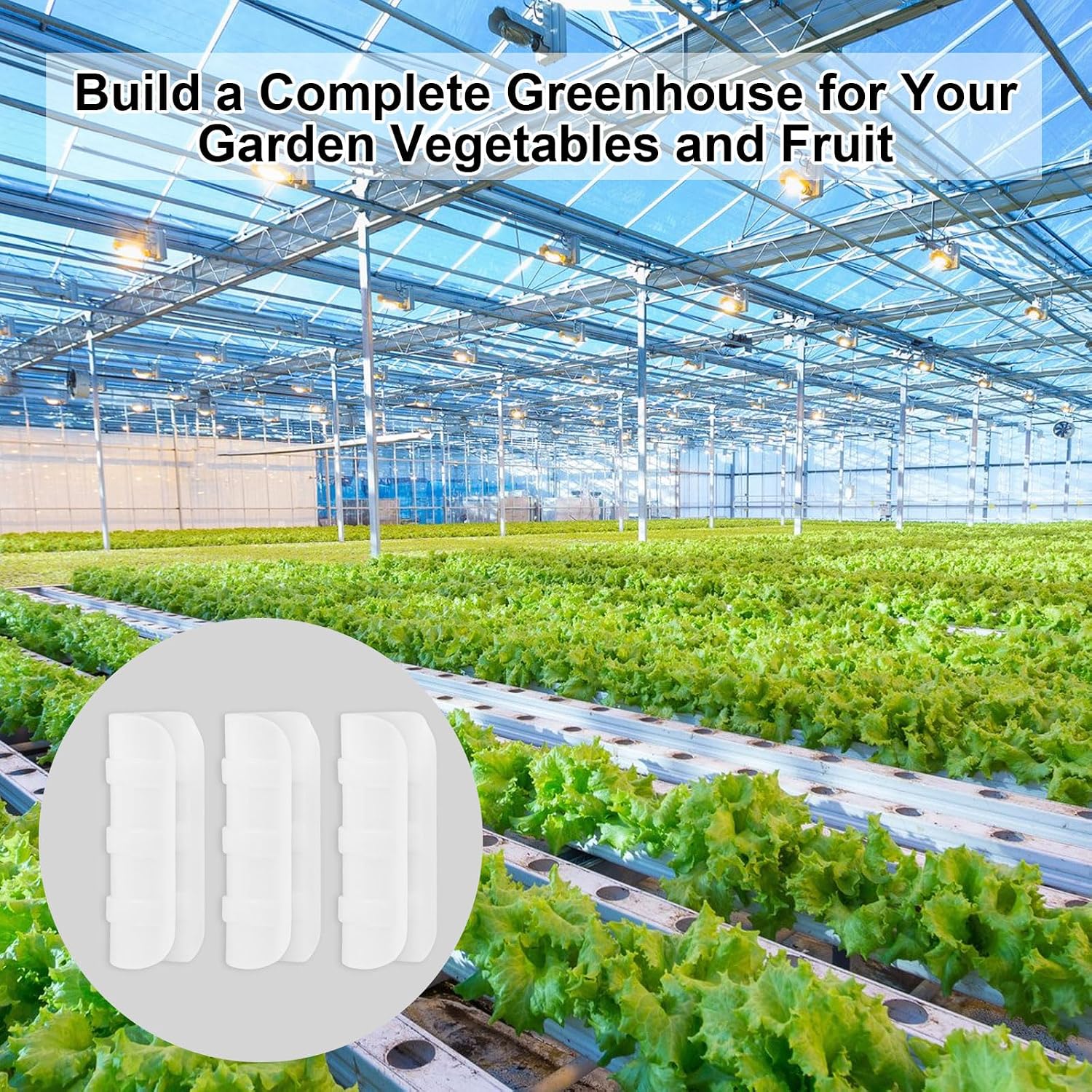 80PCS 3/4 inch Greenhouse Clips White Greenhouse Clamps | Plastic Clamps Garden Buildings Tube Clips for PVC Pipe