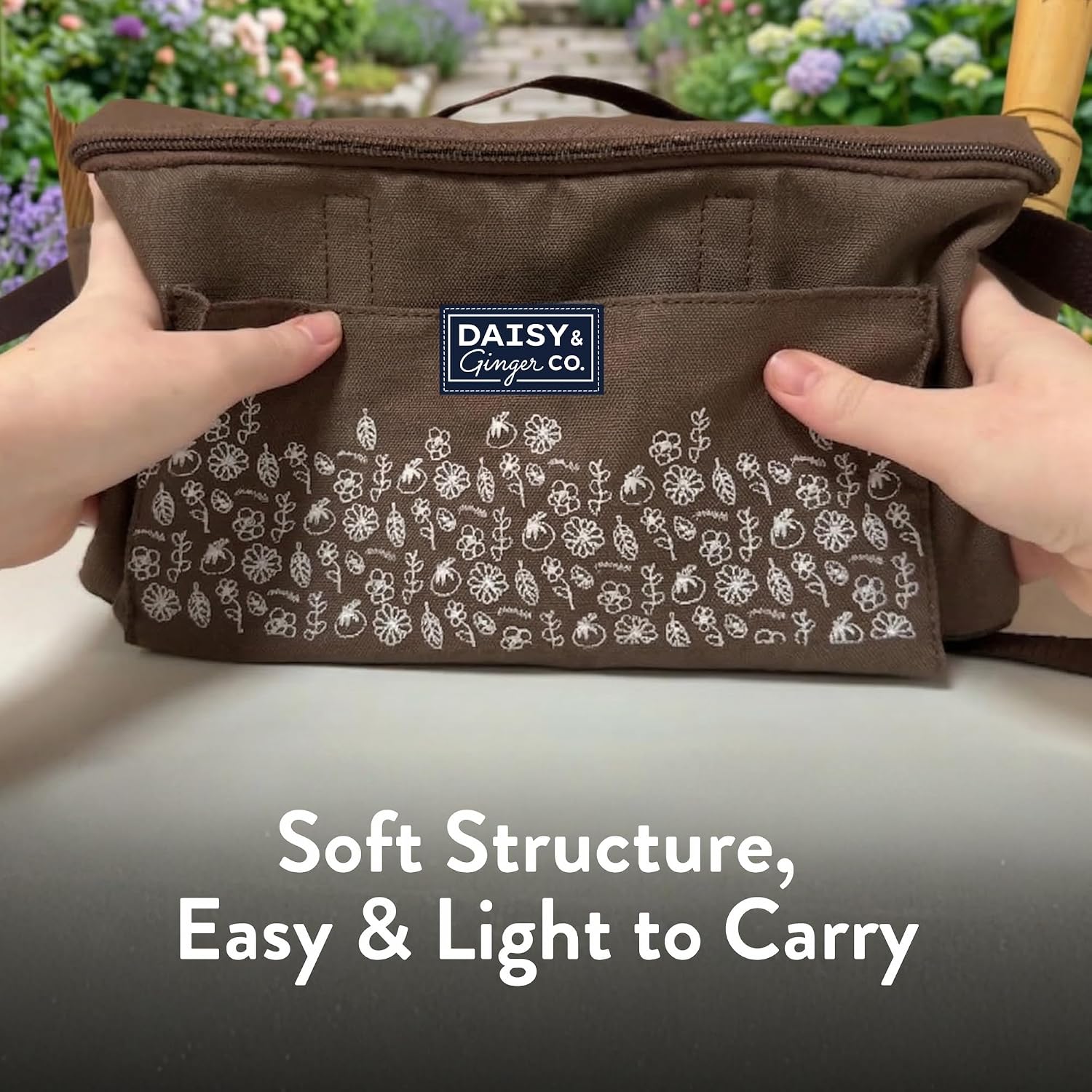 SEED STORAGE ORGANIZER TOTE BAG - Flexible Canvas Seed Organizer Holds 180 Seed Packets with Shoulder Strap, Side