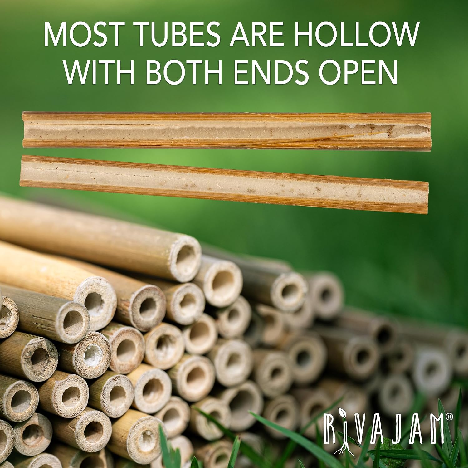 Rivajam 125 Bamboo Sticks for Crafts Supplies | Bamboo Craft Sticks & Mason Bee Tubes for Mason Bee House | Bamboo Reed