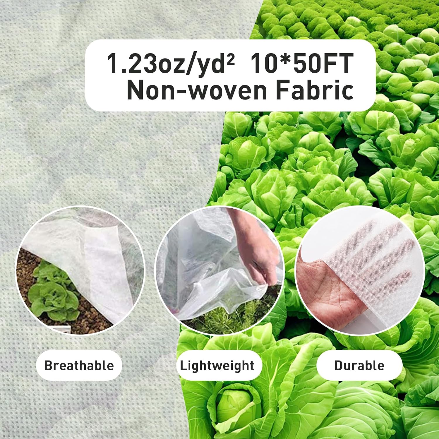 2 Pack 10ft x 50ft Plant Covers Freeze Protection | Frost Blanket for Outdoor Plants, All-Season Winter Protection