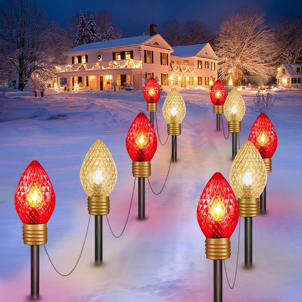 Strawberry Jumbo C9 Christmas Lights Outdoor - 2 Pack Total 17FT