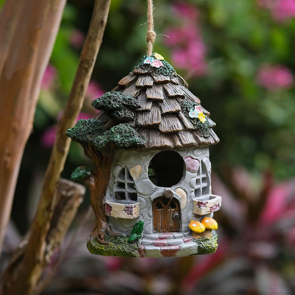 Bird Houses for Outside Resin Bird House Room Garden Courtyard Backyard Decor Handmade House