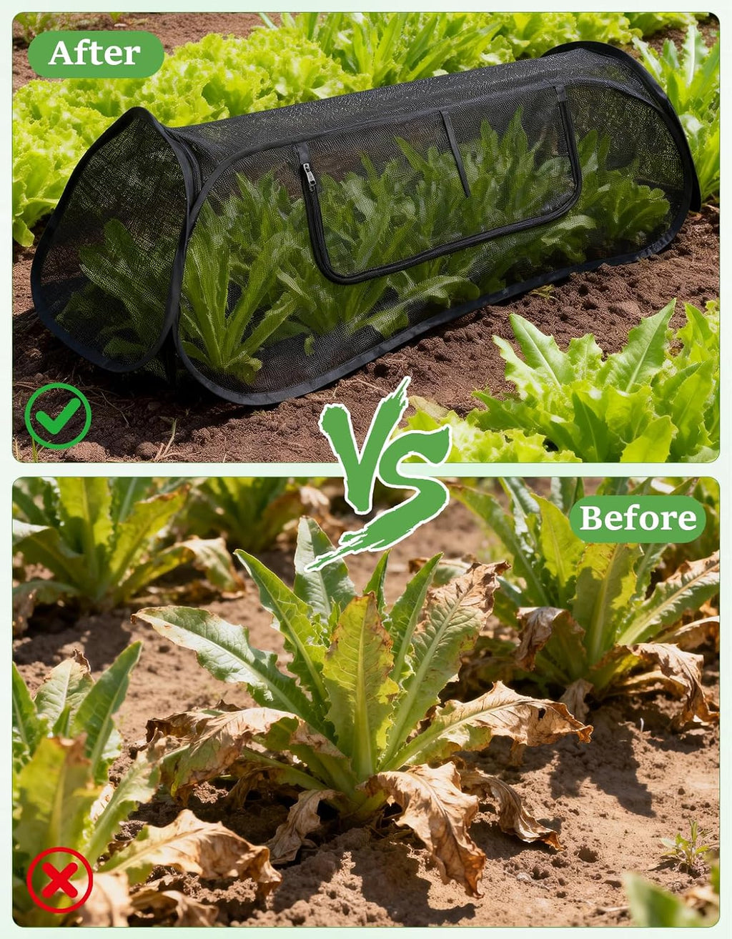 45"×20"×18"Pop Up Plant Shade Tent,Foldable UV Resistant Sun Shade Cloth,Raised Bed Shade Cover with Labels &