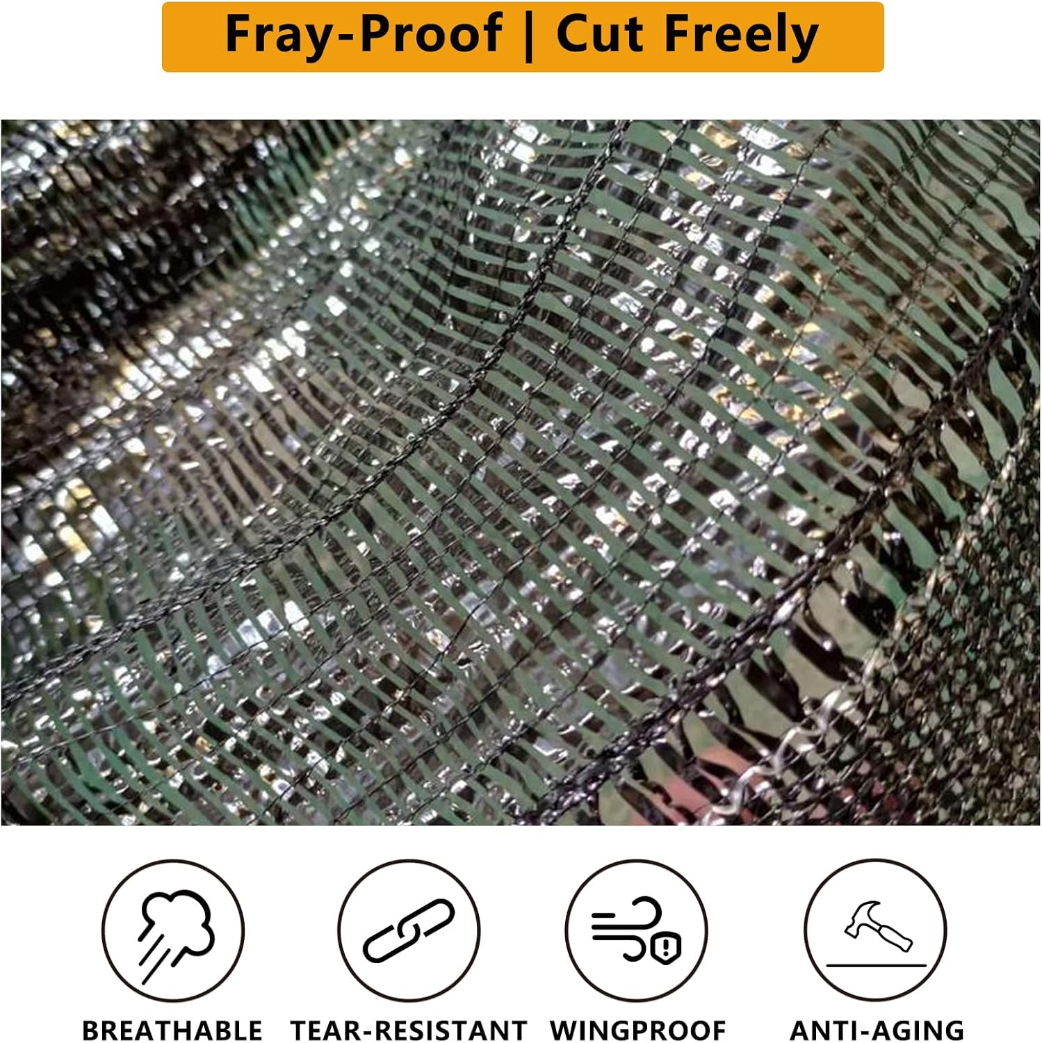 POYEE 50% Black Shade Cloth Roll 6x100 ft | Cuttable Sunblock UV Resistant Sun Shade Cover Fabric for Plants Heat