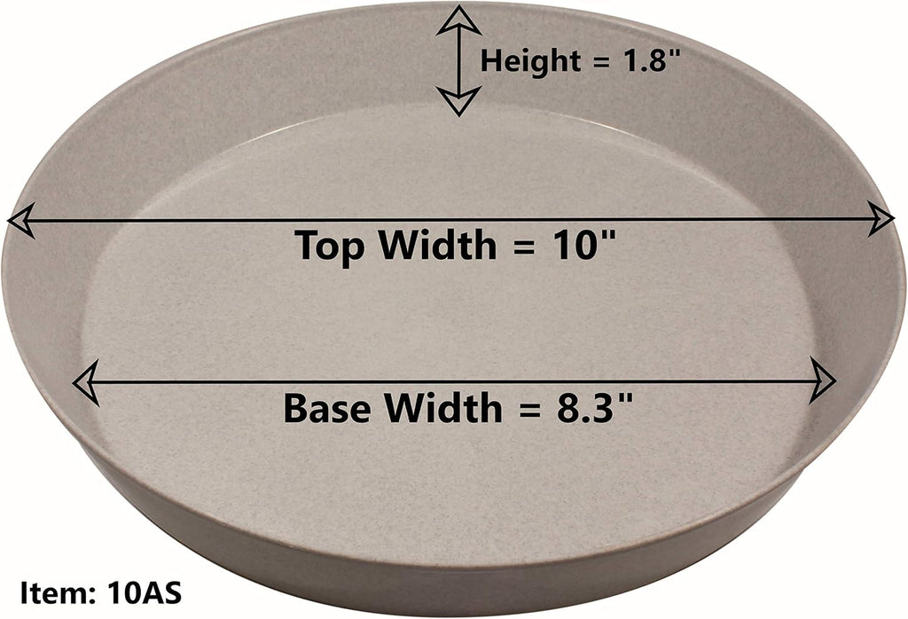 Saucers, 10 Inch, Black, 10 Pack | Polypropylene, Heavy Duty Indoor/Outdoor, Drip Pan & Tray, Collects Excess Water