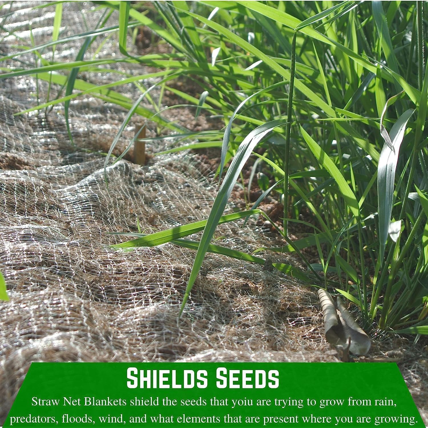 Farm Plastic Supply - Erosion Control Blanket - Straw Garden and Landscape Cover, Erosion Control Blanket, Straw