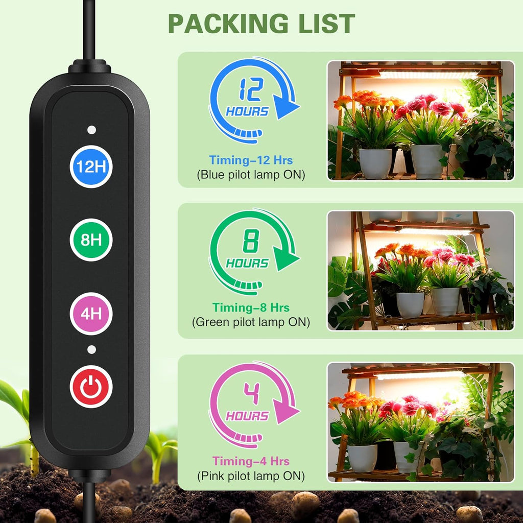 40W Ultra-Thin Panel Full Spectrum Grow Lights, 768 LEDs Growing Light for Indoor Plants with Daisy Chain Function