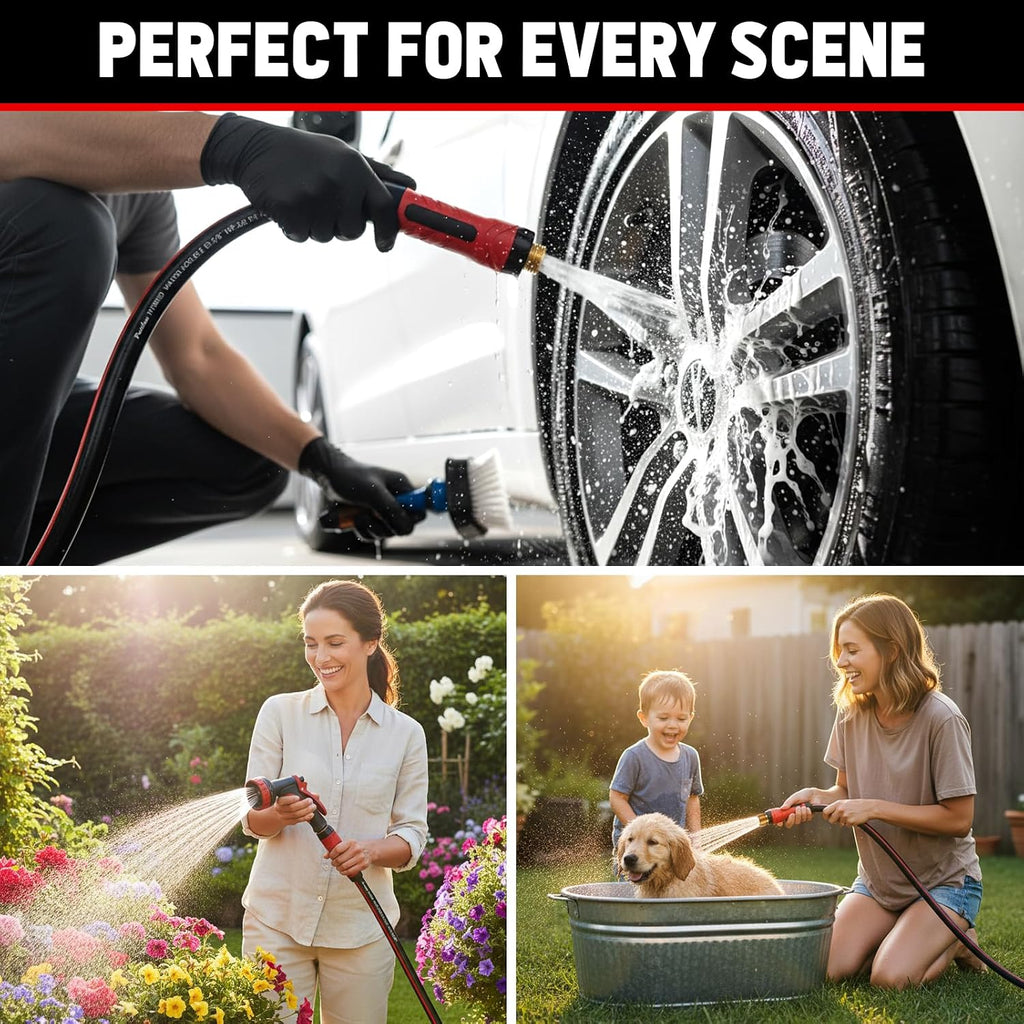 Garden Hose 25ft x 5/8", NON-EXPANDABLE Heavy Duty Premium Flexible Hose | No Kink, Leakproof, Lightweight Hybrid Water