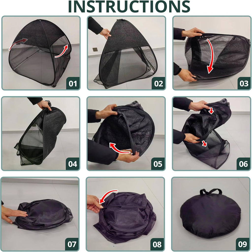 2Pcs Pop Up Garden Netting Bug and Shade Cover,Plant Sun Shade Netting Tent | 22"x22"x22" Insect Barrier Sun Protection