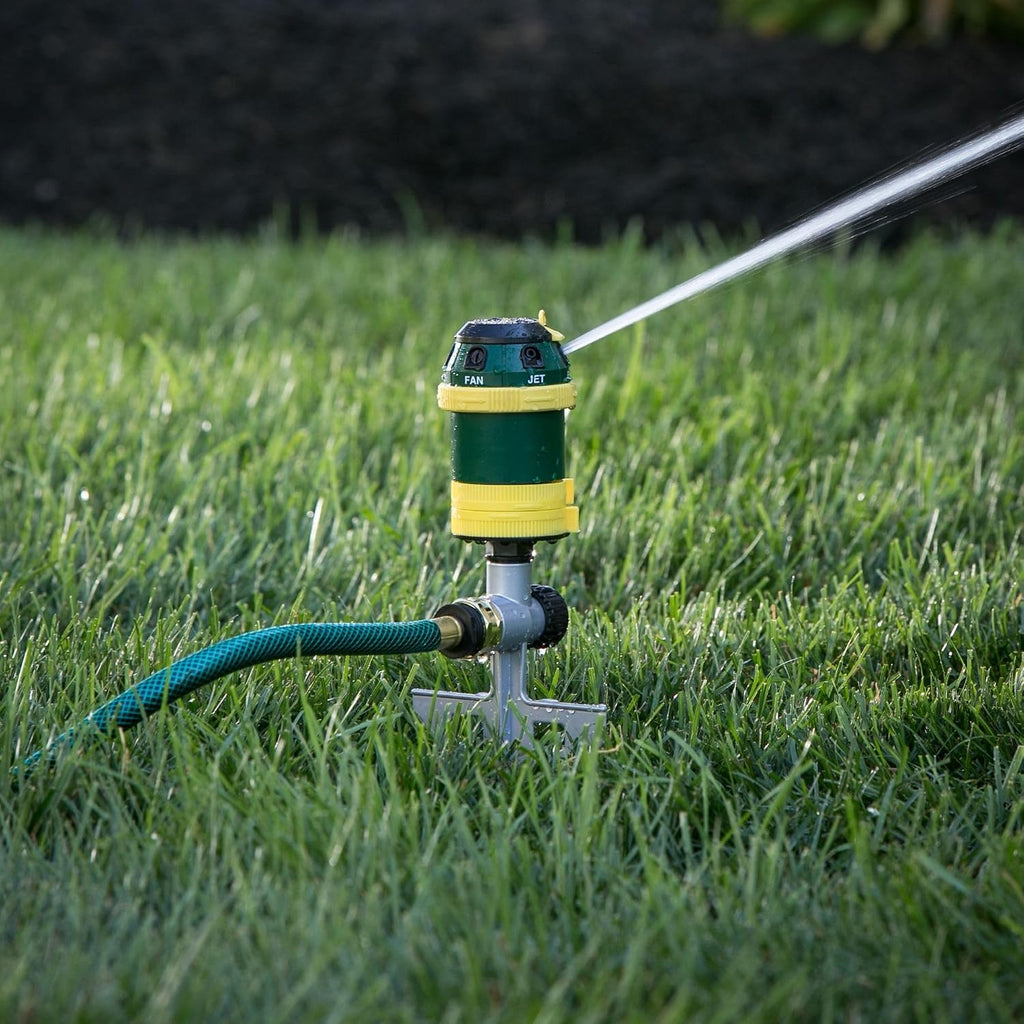 Melnor 65161AMZ Turbo Drive Rotary Sprinkler, Waters Up to 70 Ft. Diameter, 6 Spray Patterns, Adjustable 30° to 360°