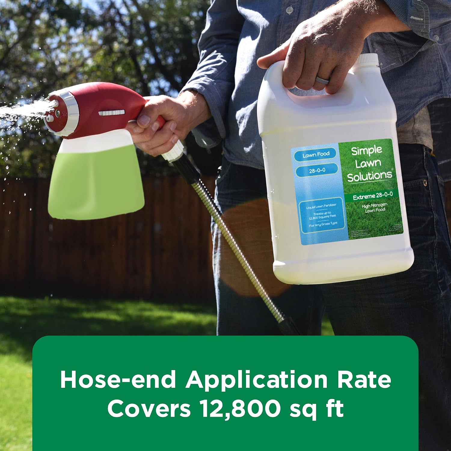 Maximum Green & Growth Fertilizer High Nitrogen 28-0-0 Lawn Food Liquid Fertilizer- Spring & Summer- Any Grass Type