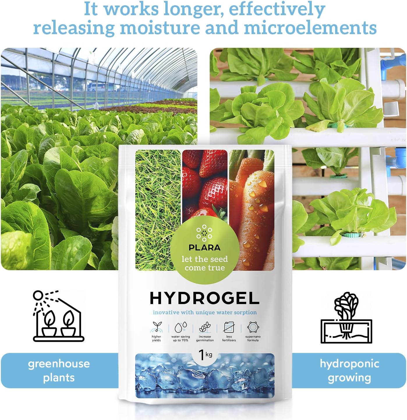 Water Storing Crystals for Plants 30oz Soil Moisture Retention Gel | Slow-release Hydrogel, Retention Granules