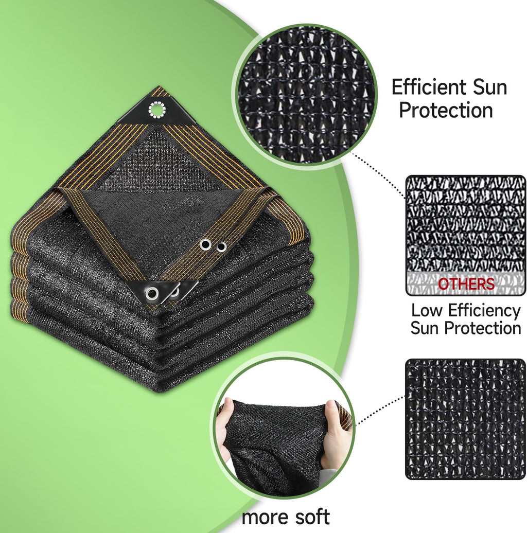 70% Shade Cloth 10ftx20ft Anti-Aging Sun Mesh UV Resistant Net, Sunblock Garden Tarp for Plant Cover, Greenhouse, Barn