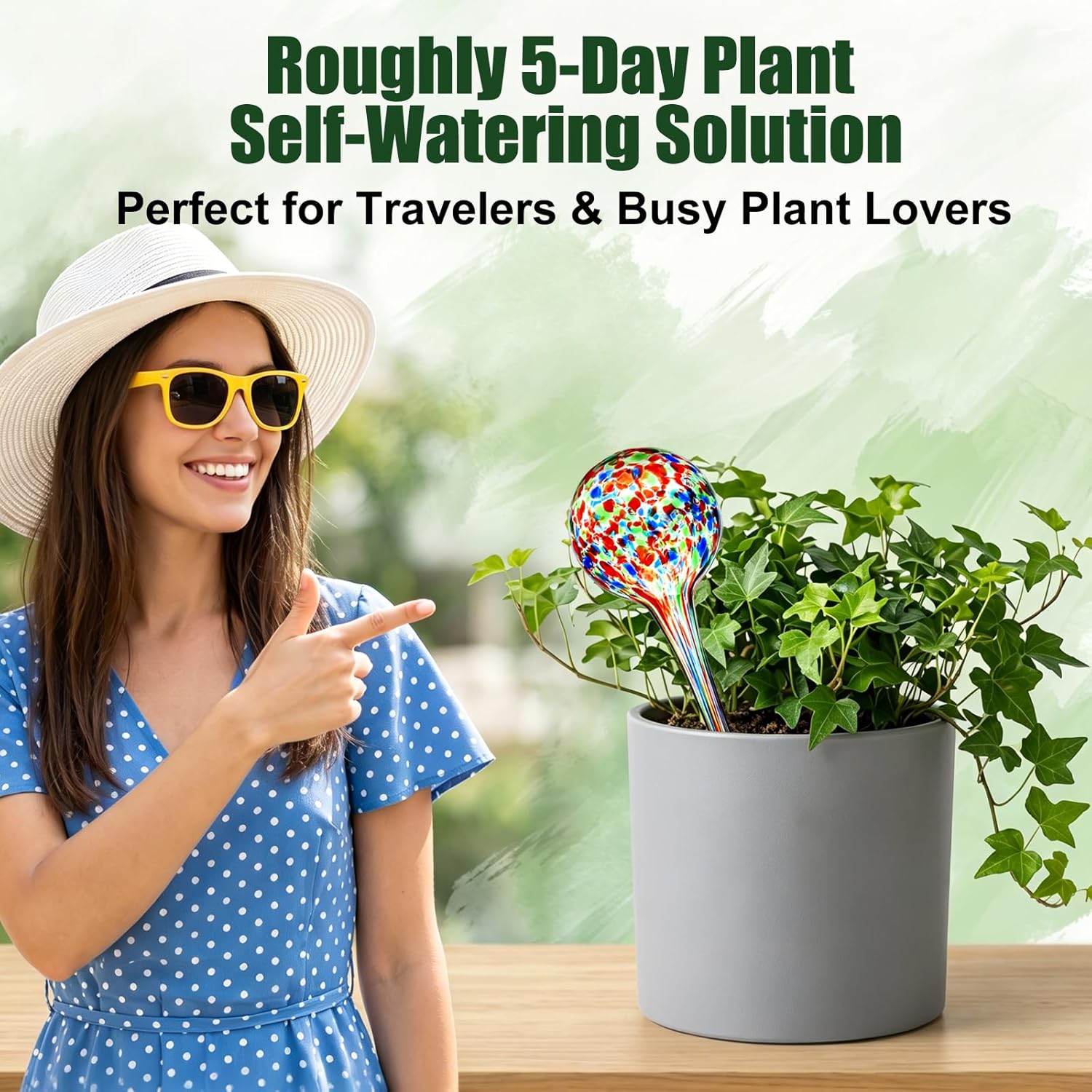 8Pcs Glass Plant Watering Globes,Self Watering Globes,Water Bulbs | Automatic Plant Watering Can Devices Garden, Glass