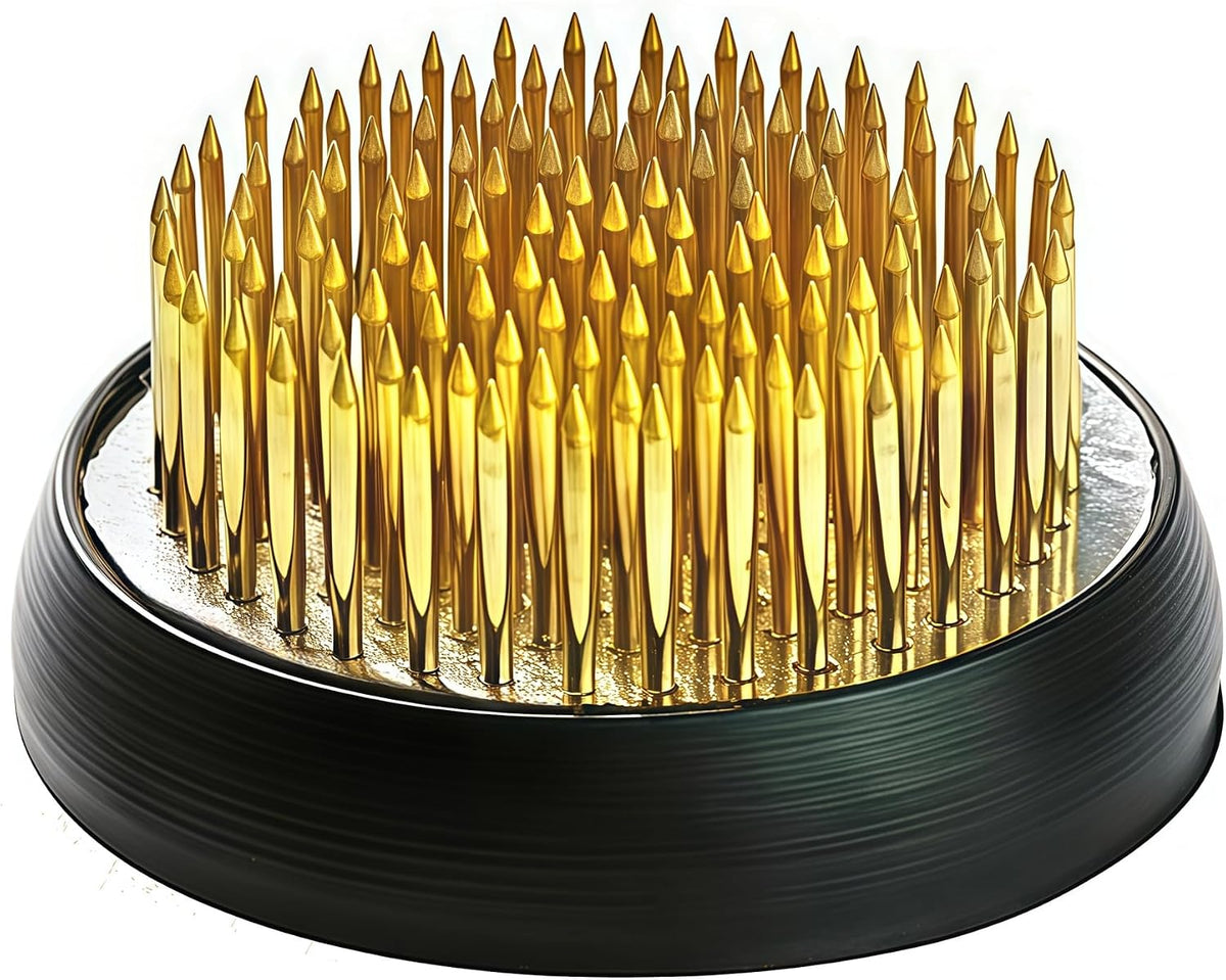 Brass Pin Floral Frog Ikebana Kenzan Flower Arranger Holder with Lead Base Rubber (1.97inch/50mm)