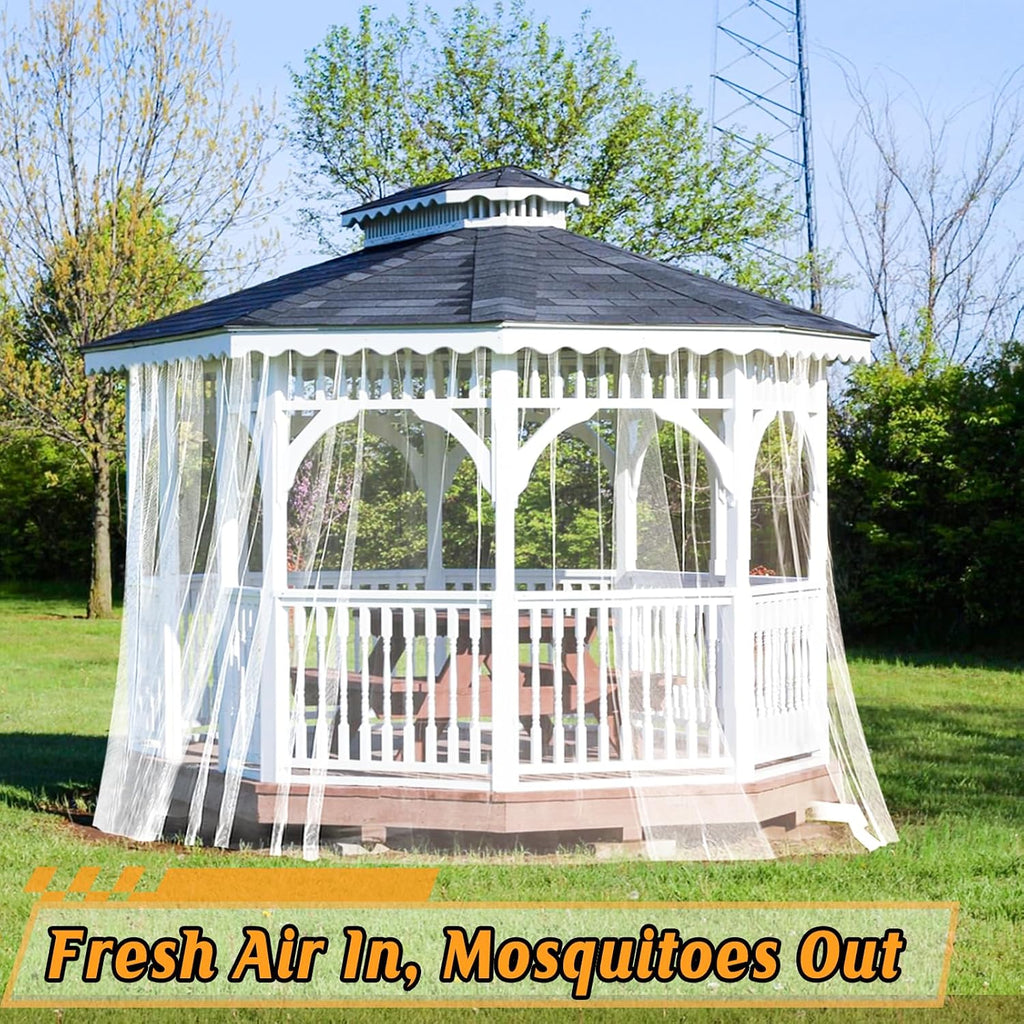 33x10ft Ultra-fine Mesh Mosquito Net, Patio Screen Netting, 1Pc White | Breathable, Easy to Cut, Bird Insect Pest Bugs
