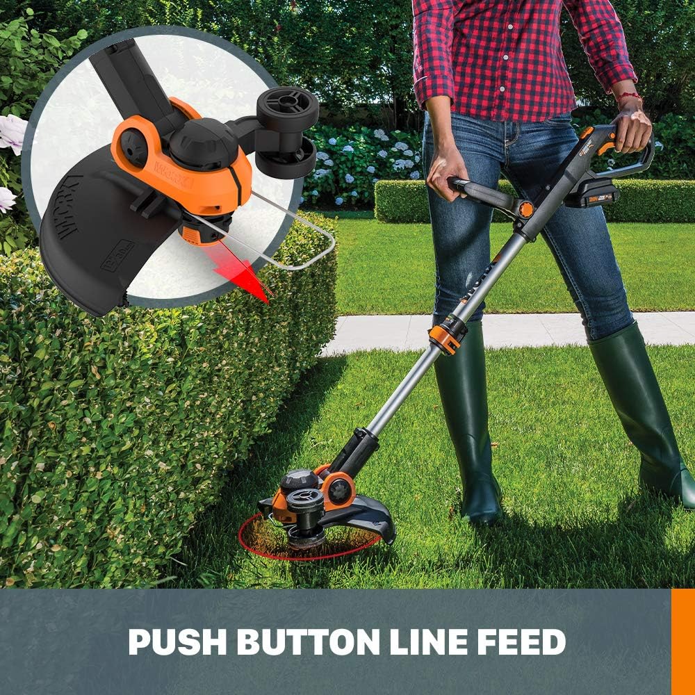 WORX 20V 12" Cordless String Trimmer & 360CFM Leaf Blower Kit, WG928 | Electric Weed Wacker with Command Feed, Blower