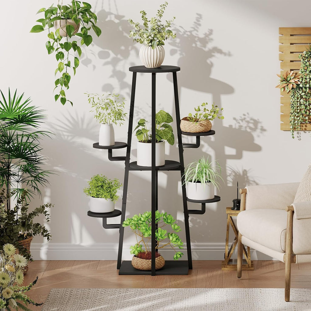 HOOBRO Plant Stand Indoor with Grow Lights, 7-Tier Plant Shelf | for Multiple Indoor Plants, 47.2"Corner Plant Stand