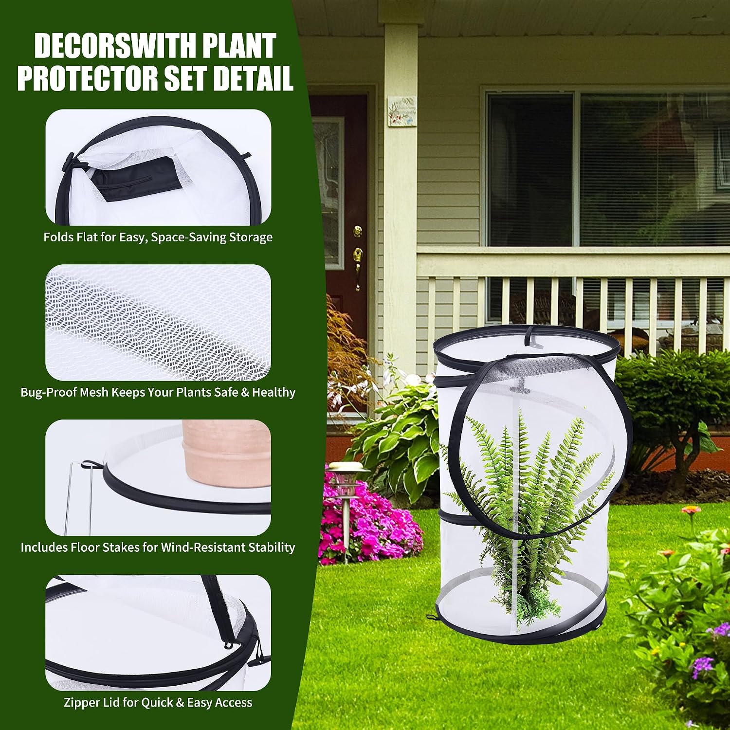 Plant Covers from Animals 20" H X 13" D, 4 PCS Garden Covers Cloches to Keep Animals Out for Outdoor Plants Protectors