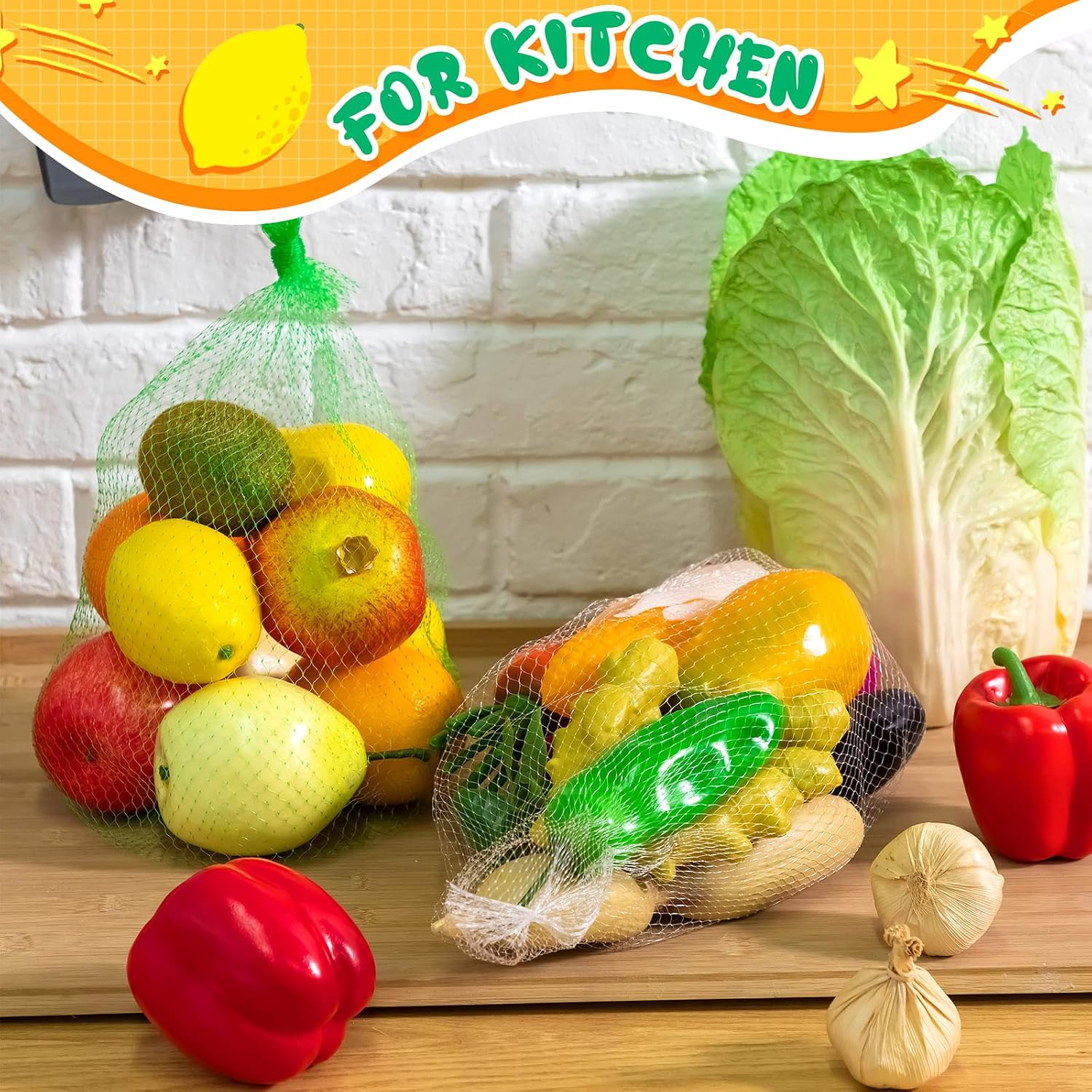 Treela 600 Pieces Reusable Mesh Bags Reusable Produce Seafood Onion Vegetable Storage Mesh Net Nylon Poly Bags for
