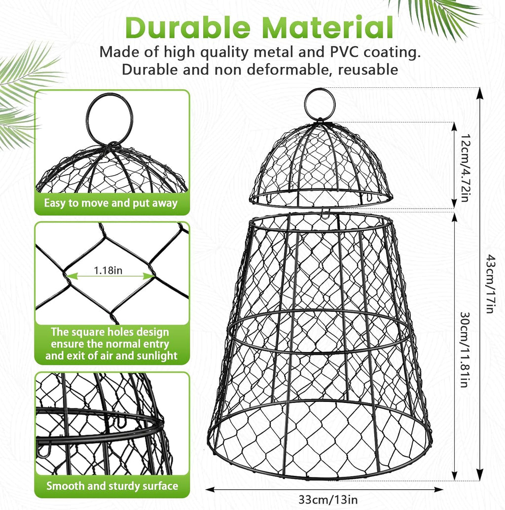6 Pcs Garden Cloches for Plants, Metal Extra Large Chicken Wire Cloche Plant Covers, Garden Netting Plant Protectors