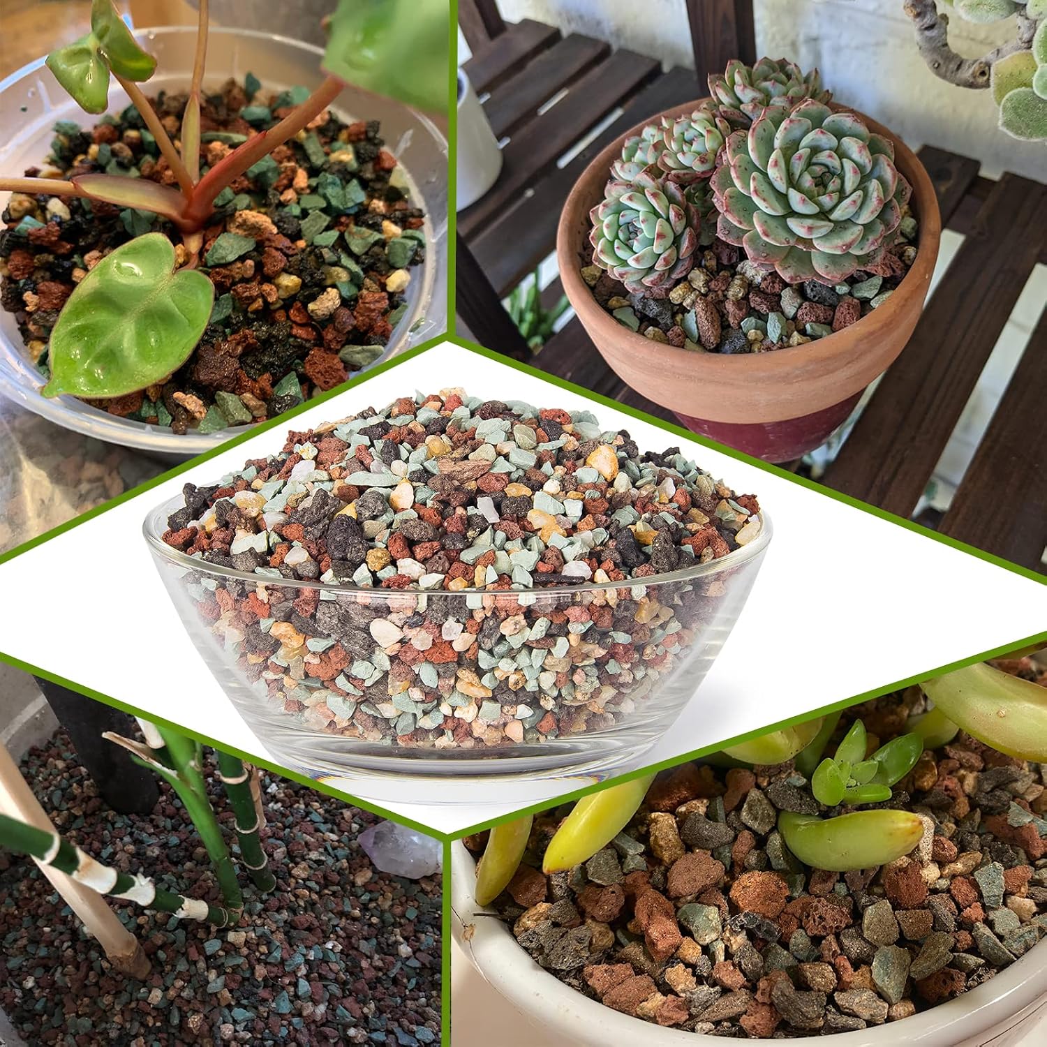 ARTKETTY Ceramic Succulent Planter, 10 inch with Stand, 2.2lb Lava Rock Pebbles, Planting Tools - Indoor Plants