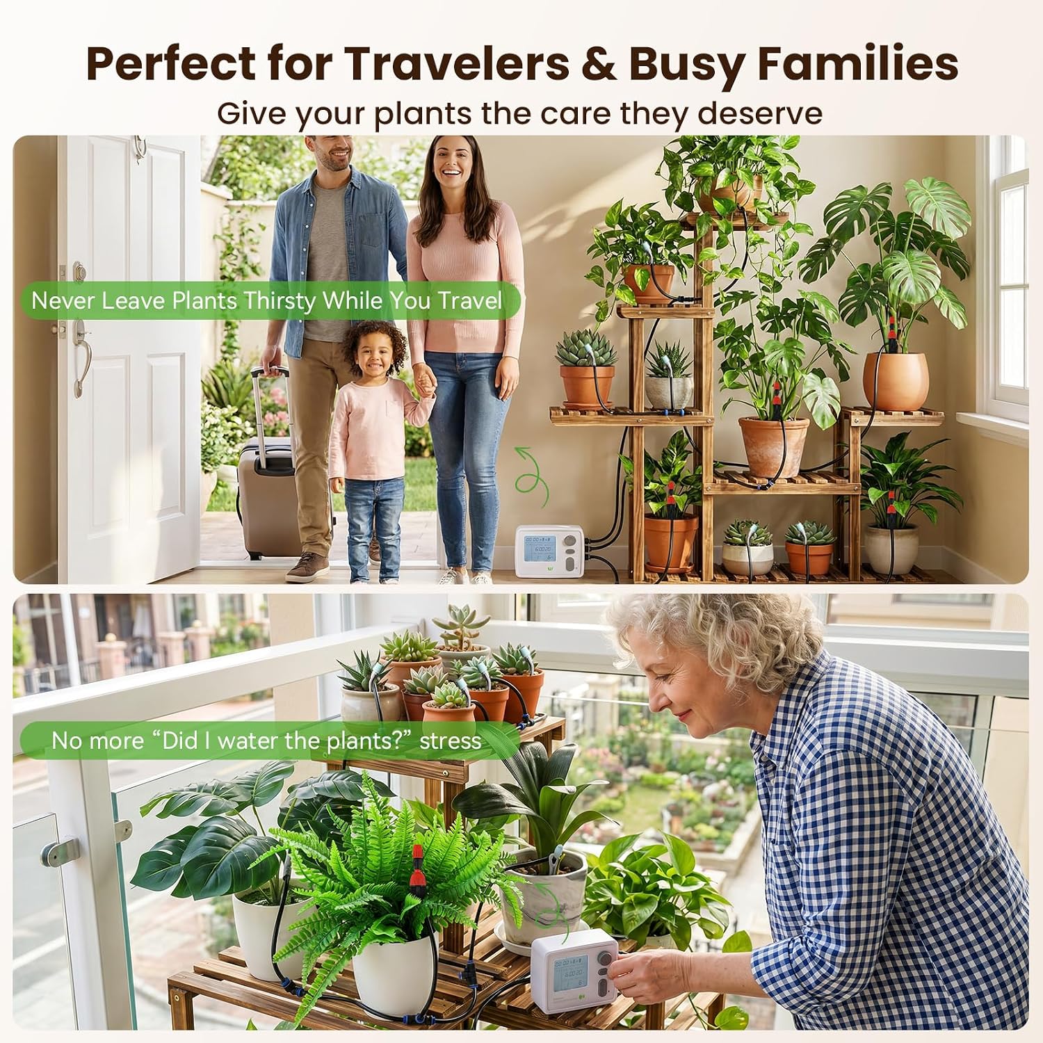 Dual Pump Indoor Plant Watering System for 20 Potted Plants | Dual Zoned Custom Watering, Upgraded 2-in-1 Spray & Drip