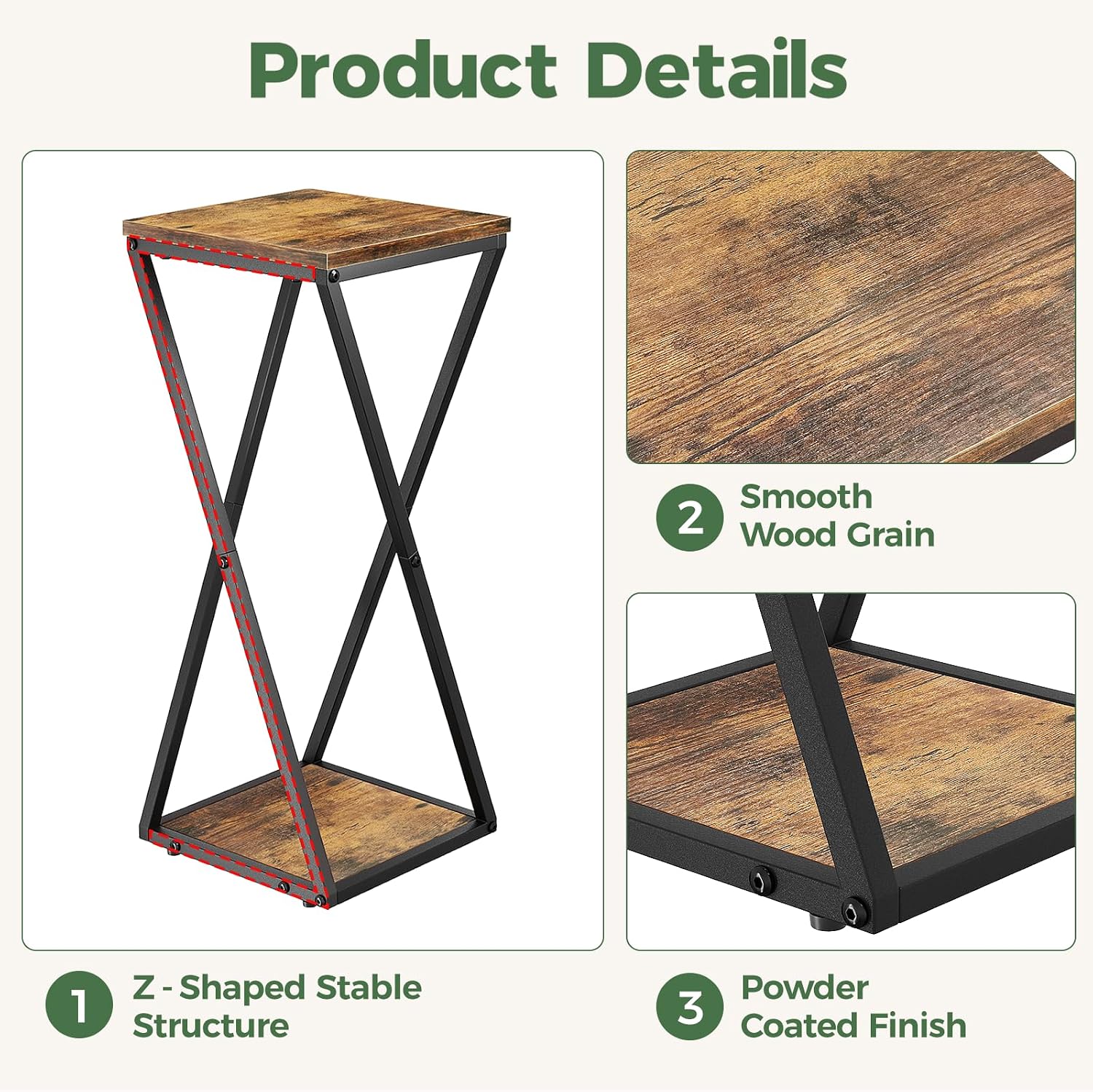 Bamworld Tall Plant Stand Indoor Corner Plant Shelf Tiered Plant Stand Wood Plant Table Heavy Duty Flower Pot Stands