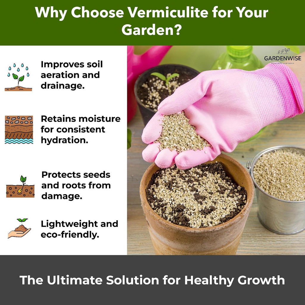 Organic Superfine Vermiculite for Indoor Gardening Plants and Mushrooms – Enhances Soil Aeration, Seed Germination