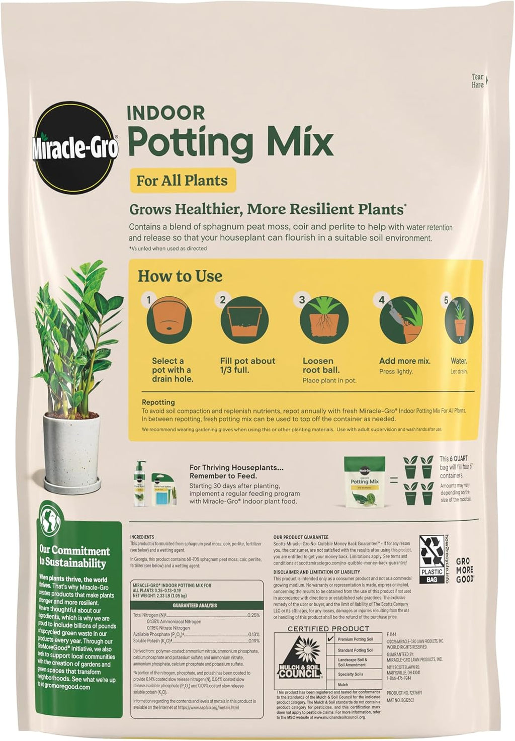 Gro Indoor Potting Mix for All Plants, 16 qt. (2-Pack) | Use with Houseplants and More, Feeds for up to 6 Months