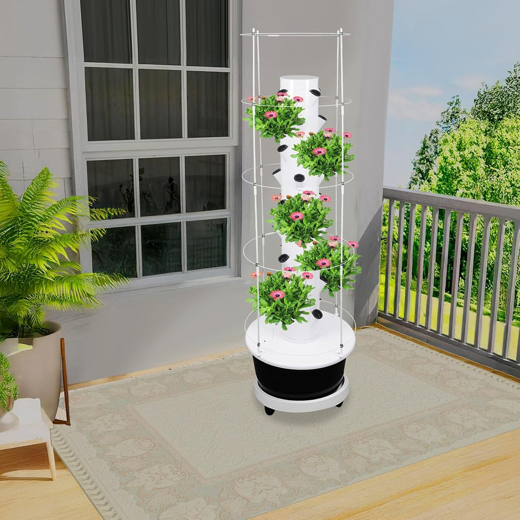 Hydroponics Growing System, 36 Pods Large Vertical Hydroponic Growing Tower with with Climbing Trellis, 9-Tier Indoor