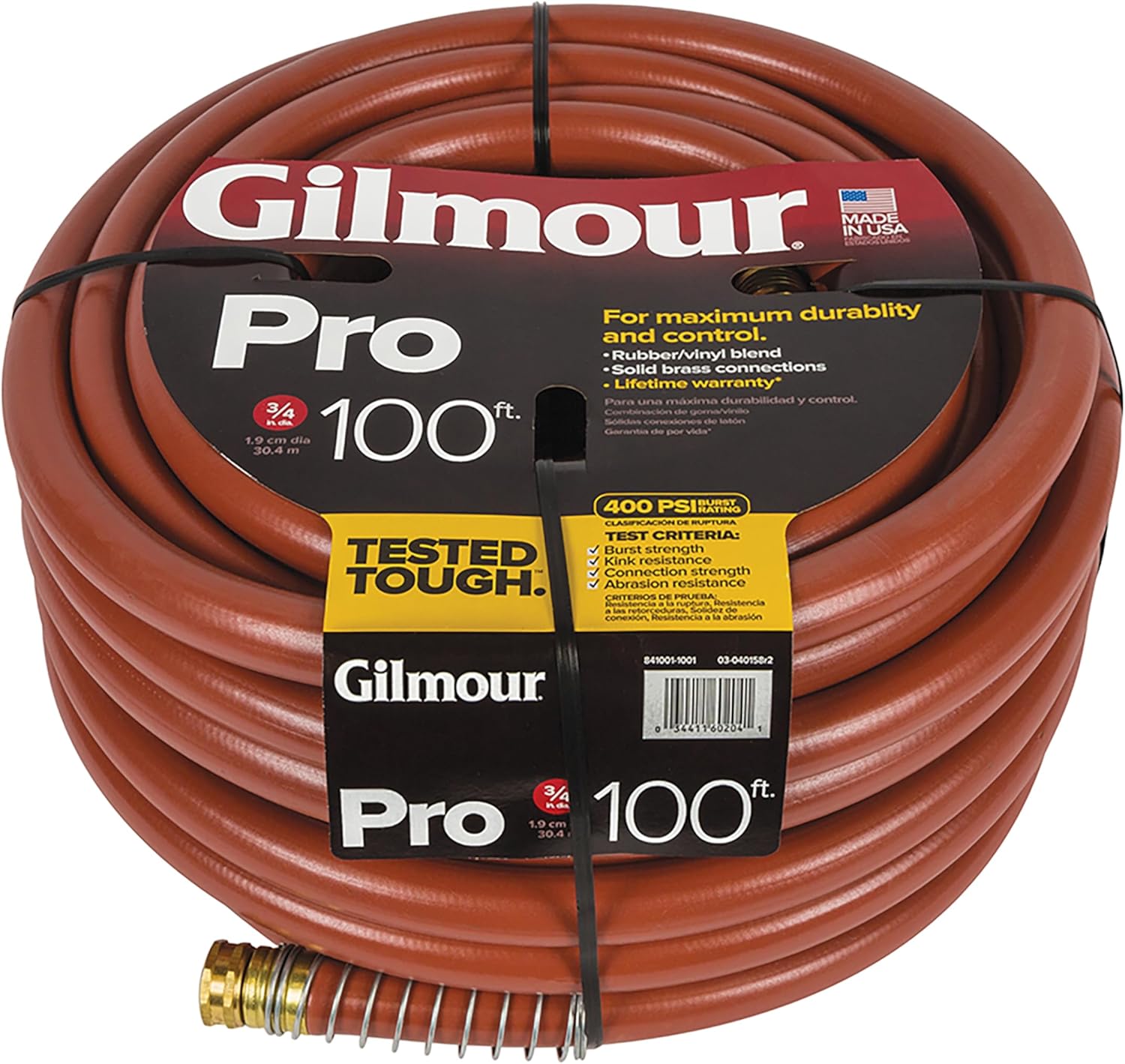 Gilmour Pro Commercial 3/4" x 100' Heavy Duty Water Hose, Durable and Kink Resistant 100 ft Garden Hose | 400 PSI burst