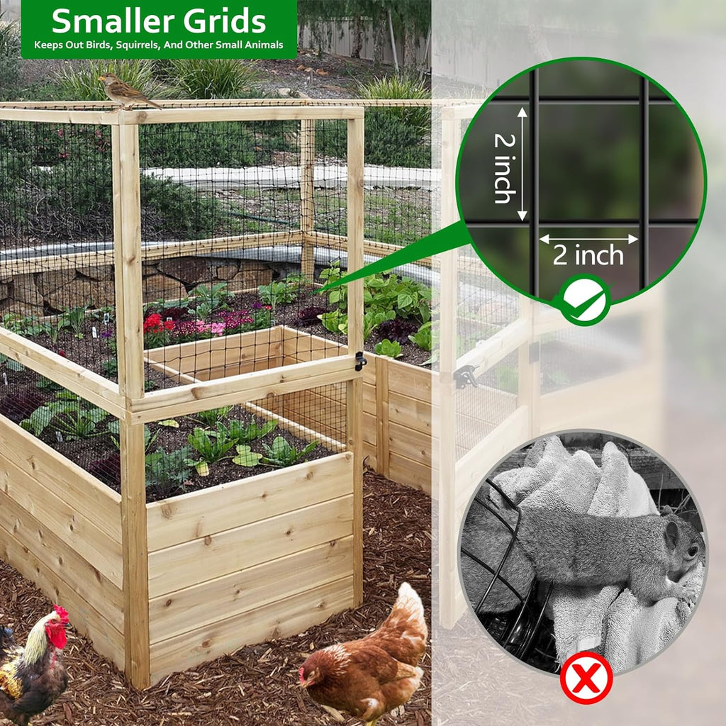 GILPWA Wire Fence, 36 in(H) X 50 ft(L) PVC Coated Welded Wire Fencing 2" X 2" 16GA Garden Border Vinyl Metal Chicken