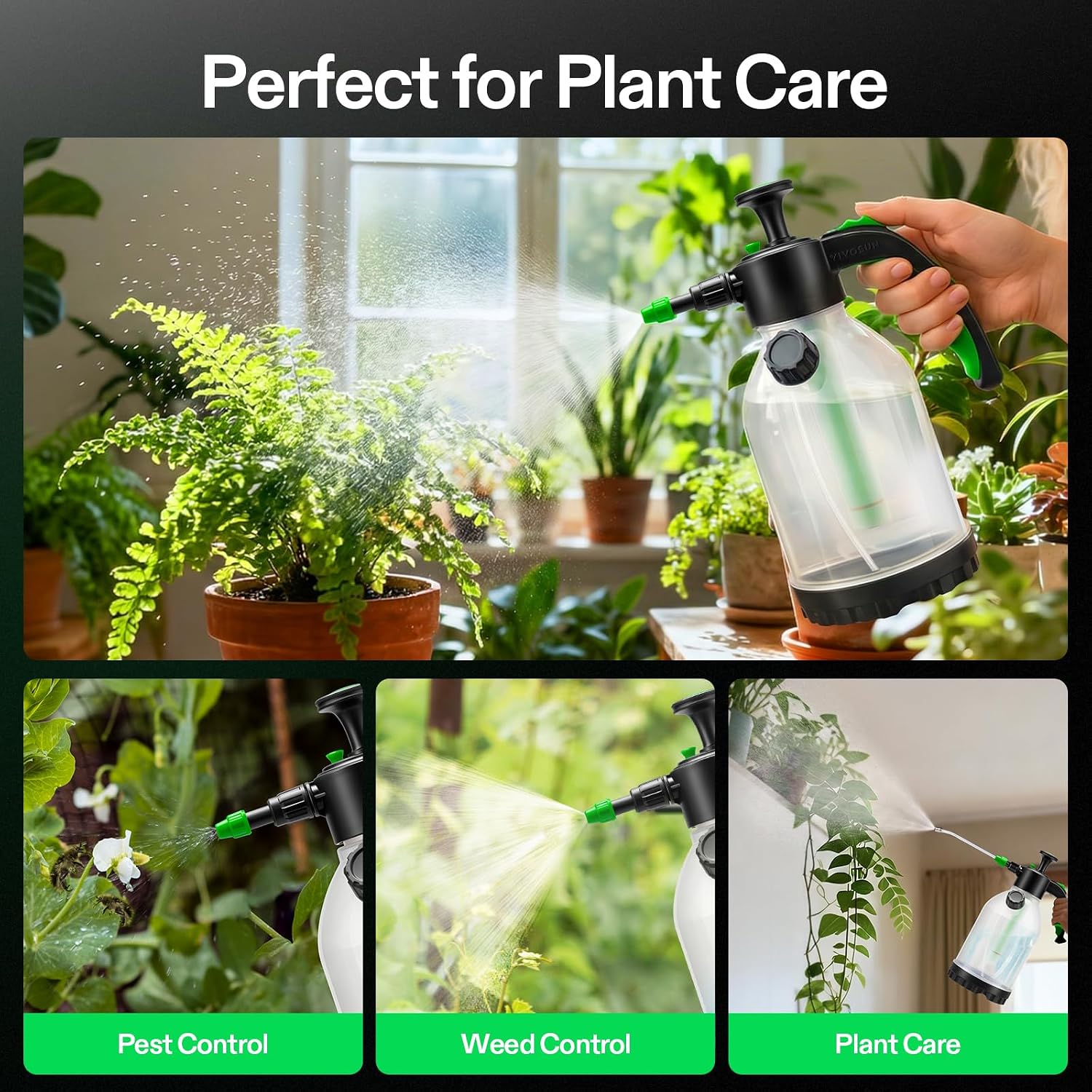 VIVOSUN 50oz Pump Sprayer, Portable Water Spray Bottle | for Spraying Plants, Flowers, Weeds and Cleaning, Hand Pump