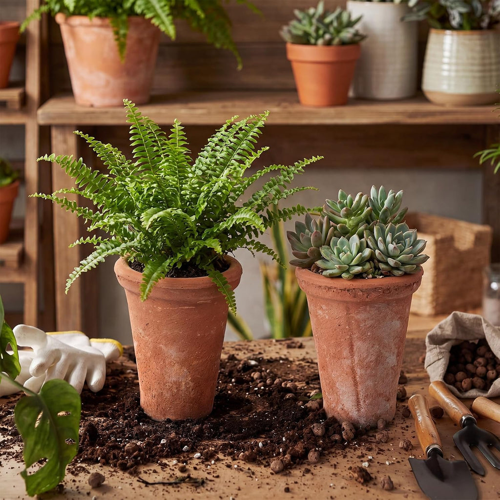 4 Packs Aged Terracotta Pots 4.3 x 3.4'' Terracotta Planter Small Rustic Clay Pots for Plants Flower Cactus Succulent