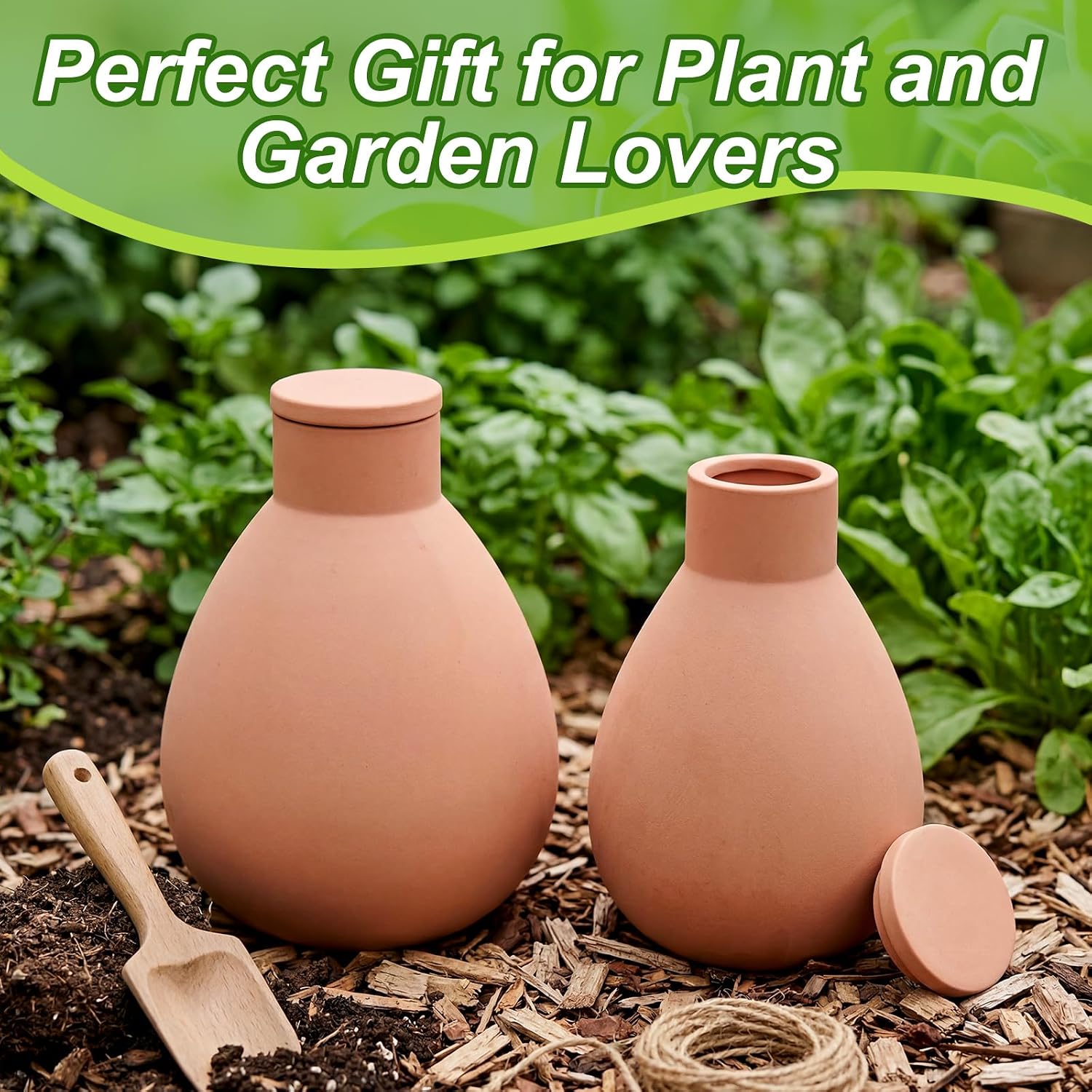 1.25 Gallon Large Olla Terracotta Watering Pots with Lid Self Watering Pots Water Dripper Automatic Plant Irrigation