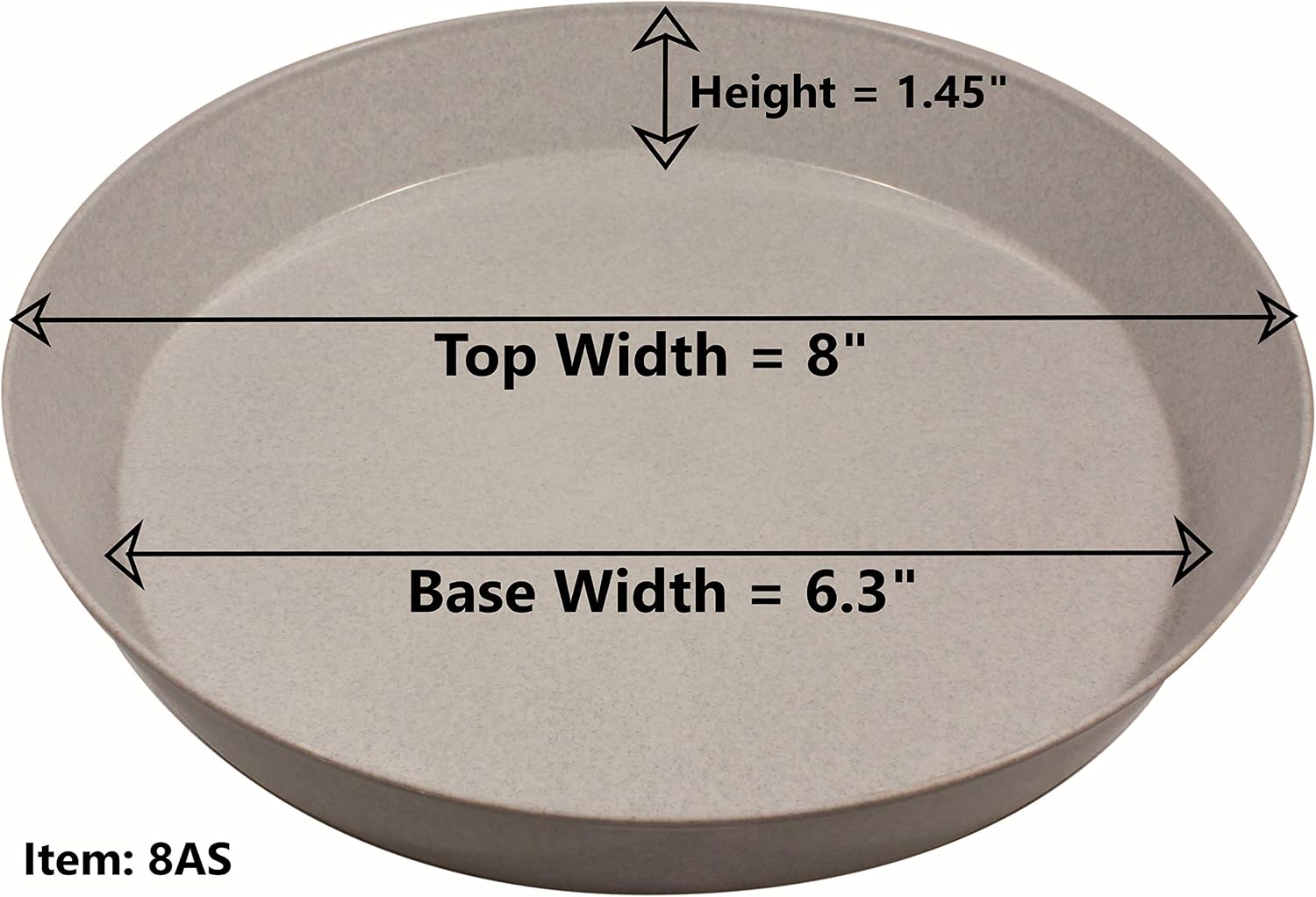 8 Inch (6.3 Inch Base), Black, Case of 10 Plant Saucer | Polypropylene, Heavy Duty Indoor/Outdoor, Drip Pan & Tray