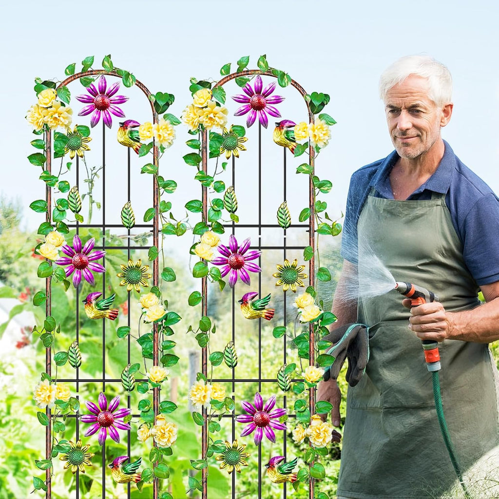 Metal GardenTrellis, Arched Fence Trellis Plant Support Trellises, Supporting Plants Outdoor Decoration for Climbing