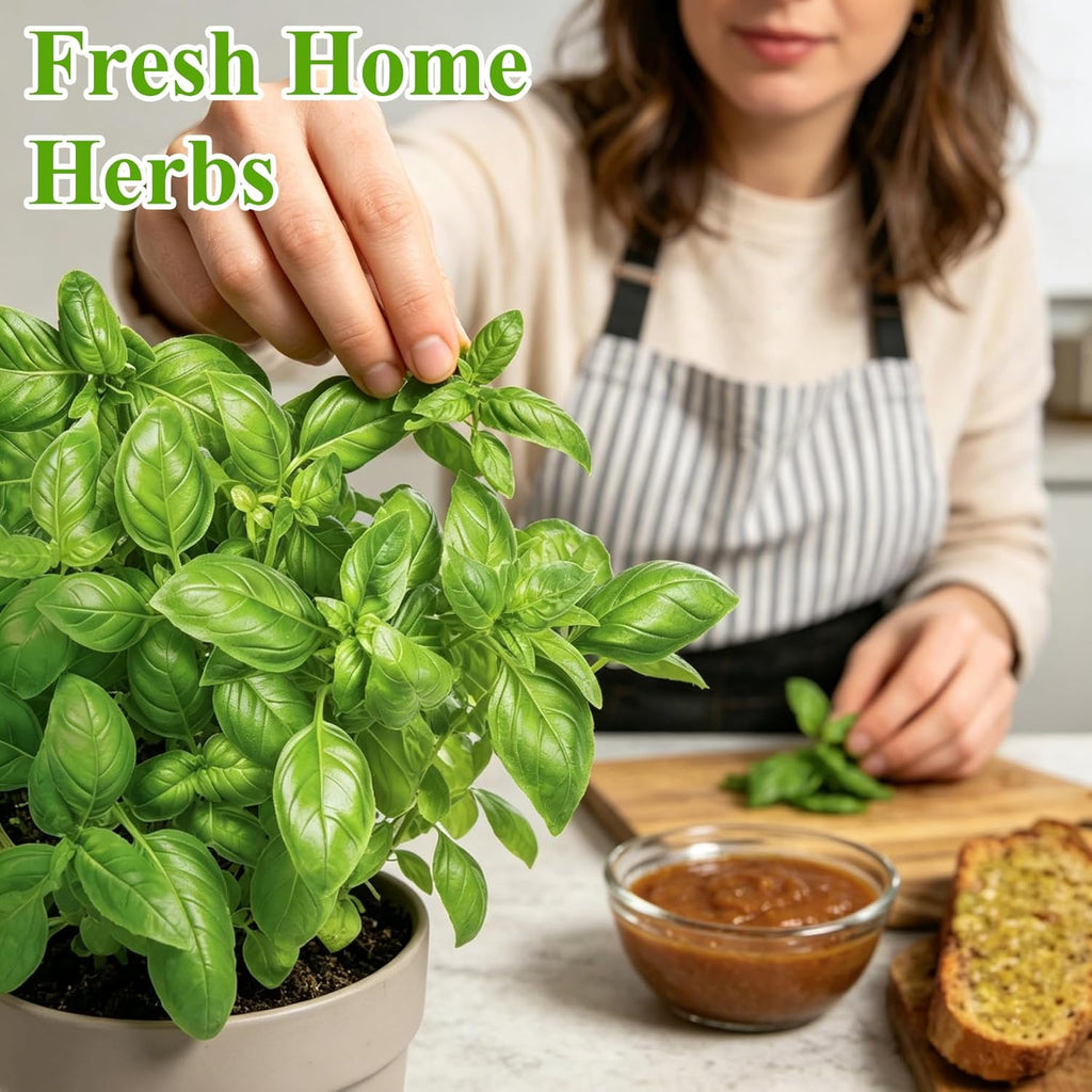 Indoor Herb Garden Kit, Culinary Herb Starter Kit with Seeds & Tools for Beginners, Kitchen Decor, House Warming Gifts