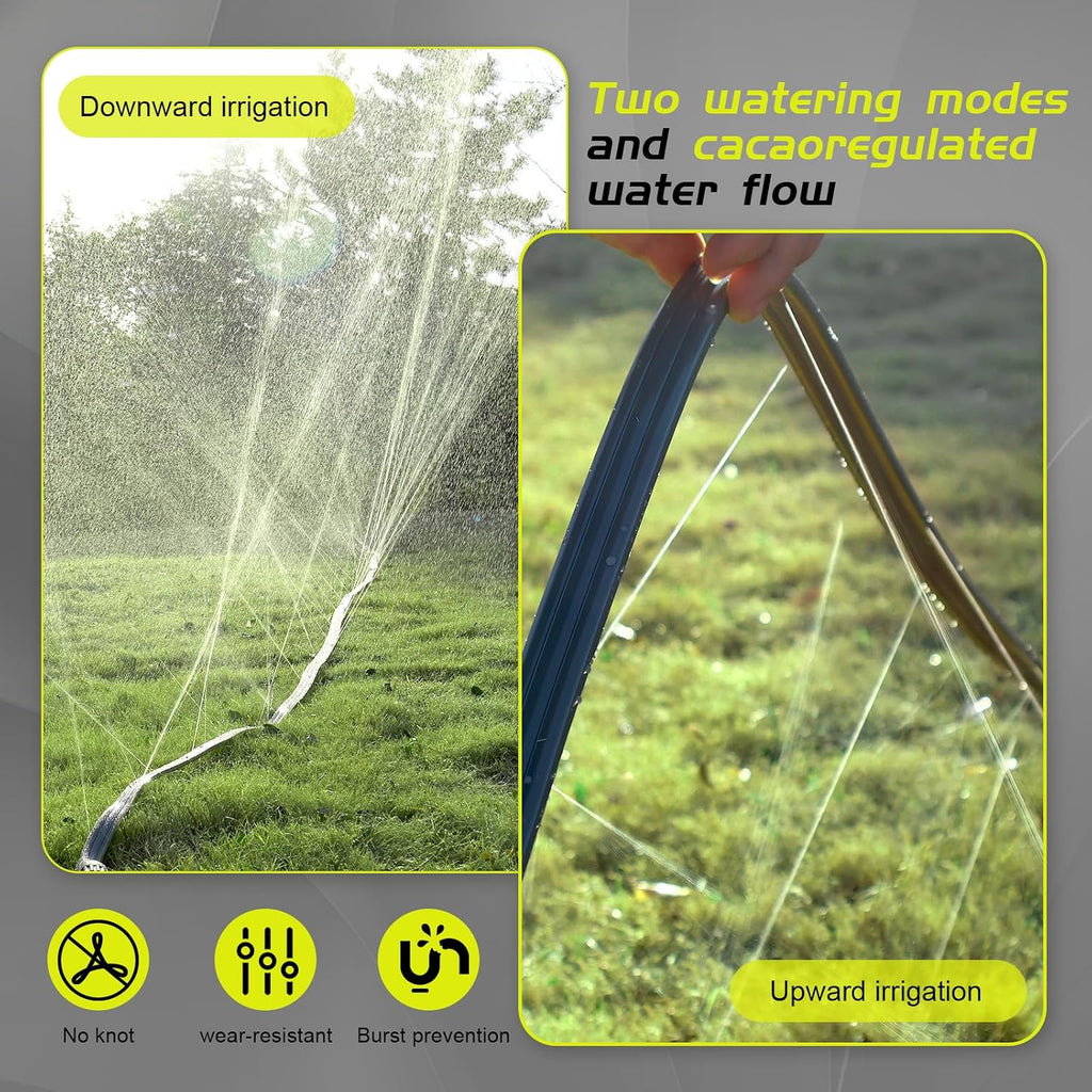 Hopegiver Sprinkler Soaker Hose 50ft 3-Pack Yard Sprinkler Hose 150 ft for Lawn Water Saving with Stakes, Drip