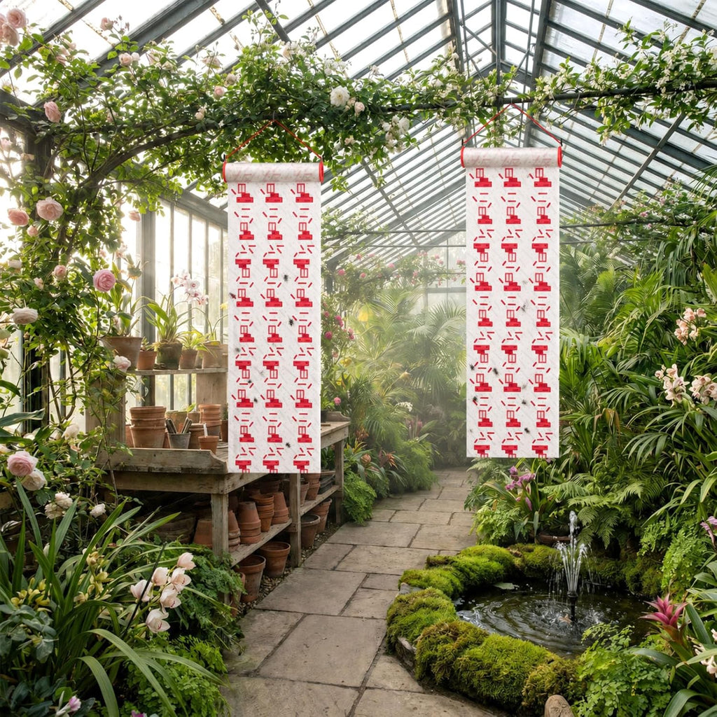 3 Rolls Fly Paper Rolls Trap with 3D Printed Pattern, 360" x 10" Hanging Fly Sticky Ribbon, Indoor Outdoor Flies