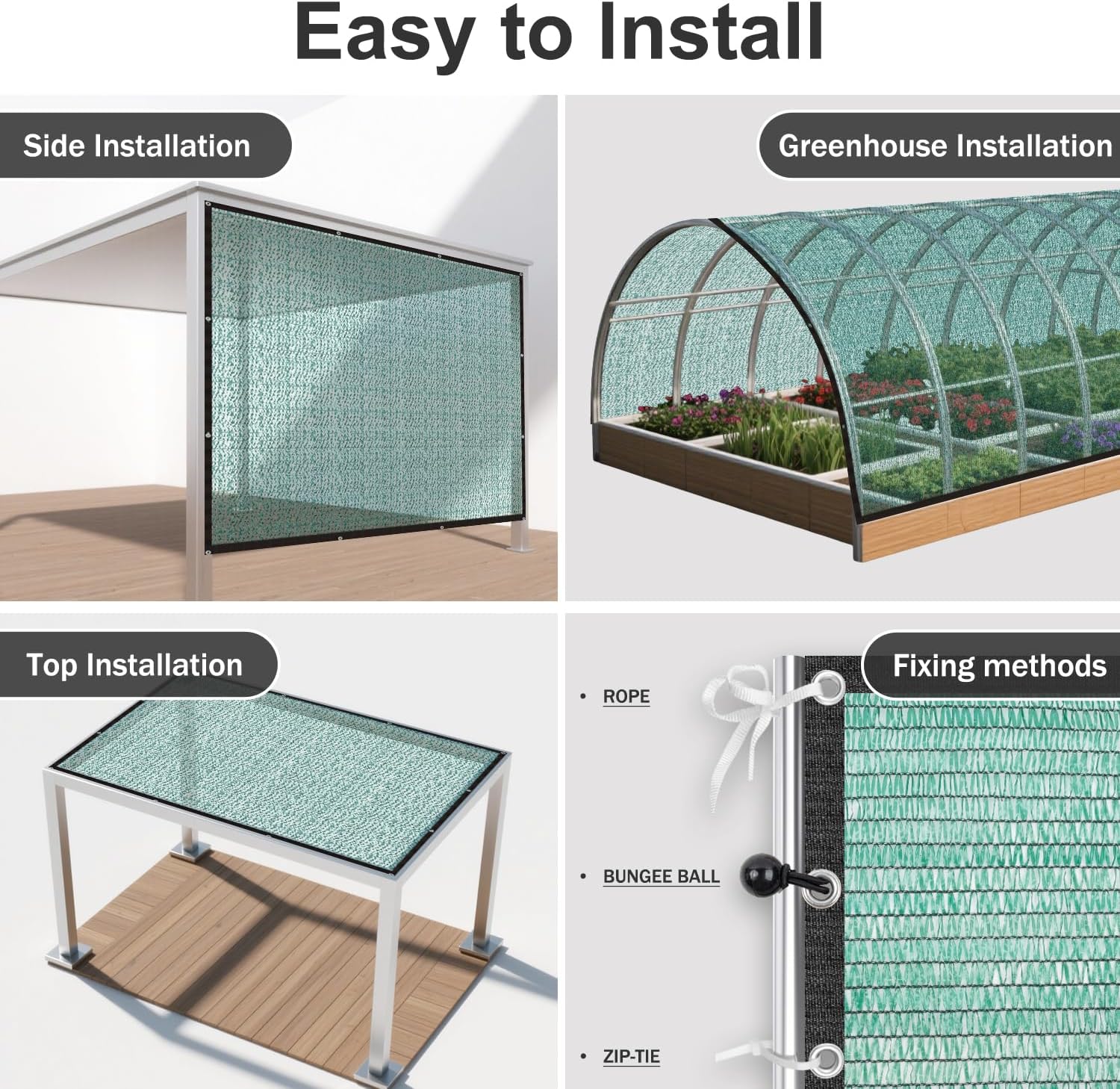 SUNNY GUARD Sun Shade Cloth, 20 x 20 FT Green HDPE Mesh | 35-45% Breathable shade cover creates a cooler space for