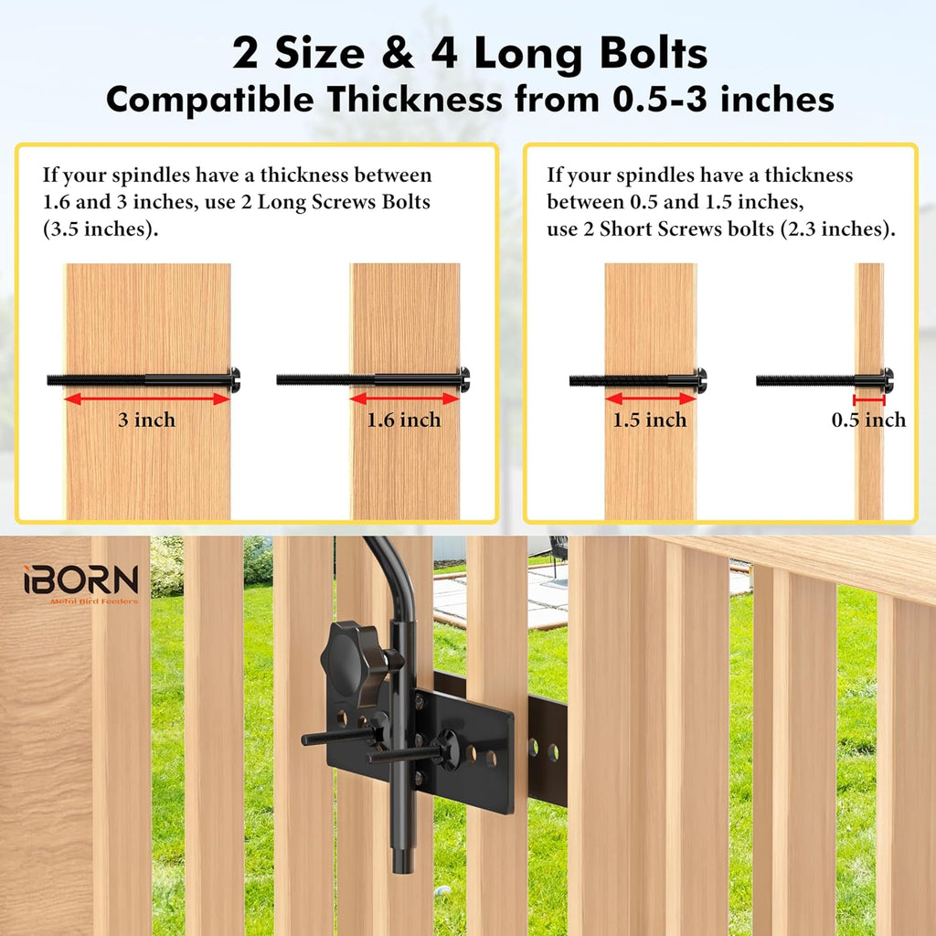iBorn Fence Deck Hook Rail Heavy Duty Hummingbird Feeder Hanger 28 Inch Railing Hanging Hook for Bird Feeder, Suet