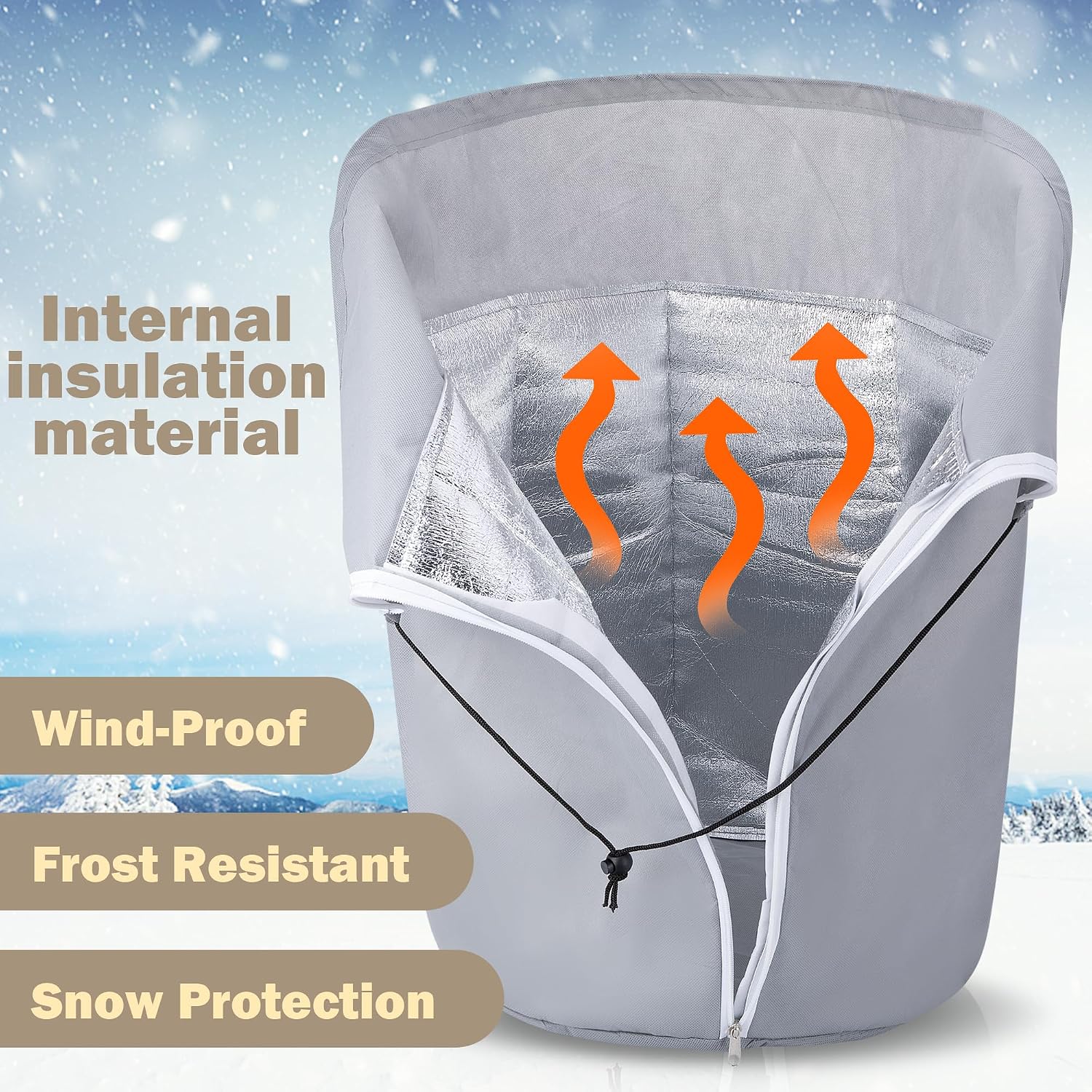 Tlswshsy 2PCS Plant Winter Protection Pot - 27.6" x 25.6" Flower Pot Protection Bag - Anti-Frost Winter Pot Plant Cover