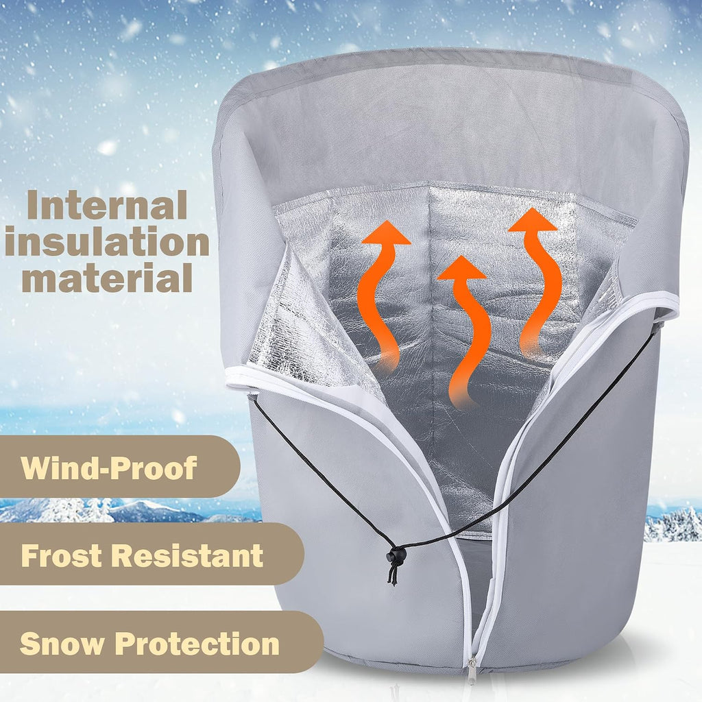 Tlswshsy 2 Pack Plant Winter Protection Pot - 27.6" x 25.6" Flower Pot Protection Bag - Anti-Frost Winter Pot Plant