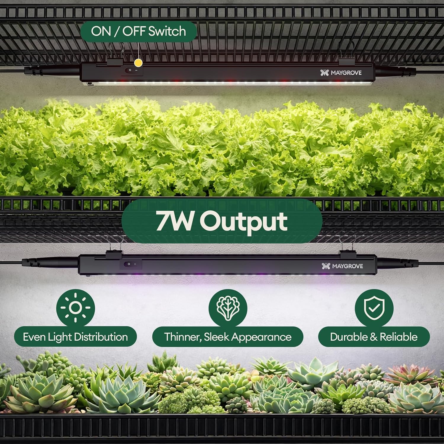 Grow Lights for Indoor Plants, Tunable Spectrum 1FT LED Growing Lamp 56W (8 x 7W), T5 Grow Light Strip for Seed