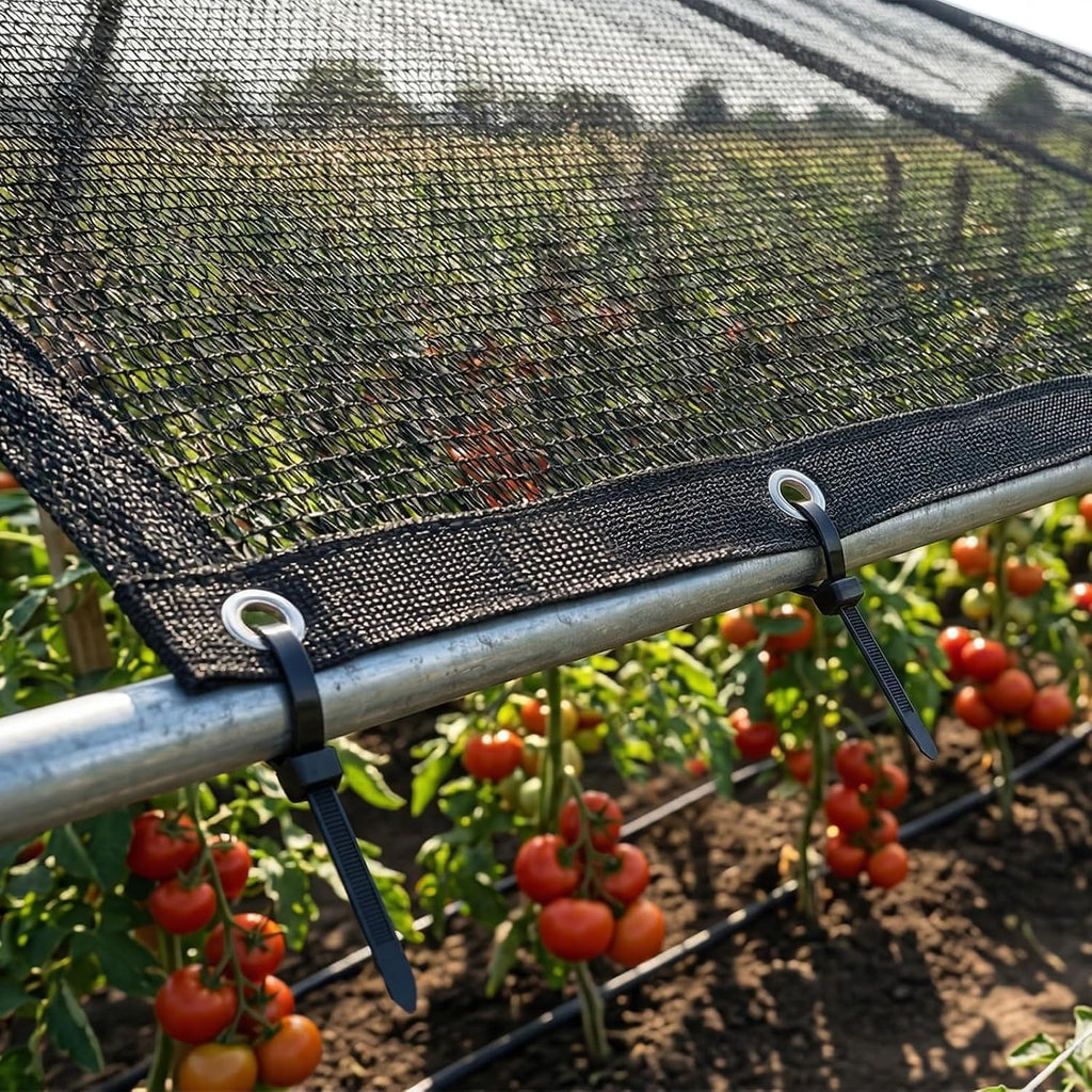 ColourTree 30% Black Shade Cloth, 8FT x 10FT Mesh Tarp, UV Resistant Netting with Upgrade Grommets for Plant Cover