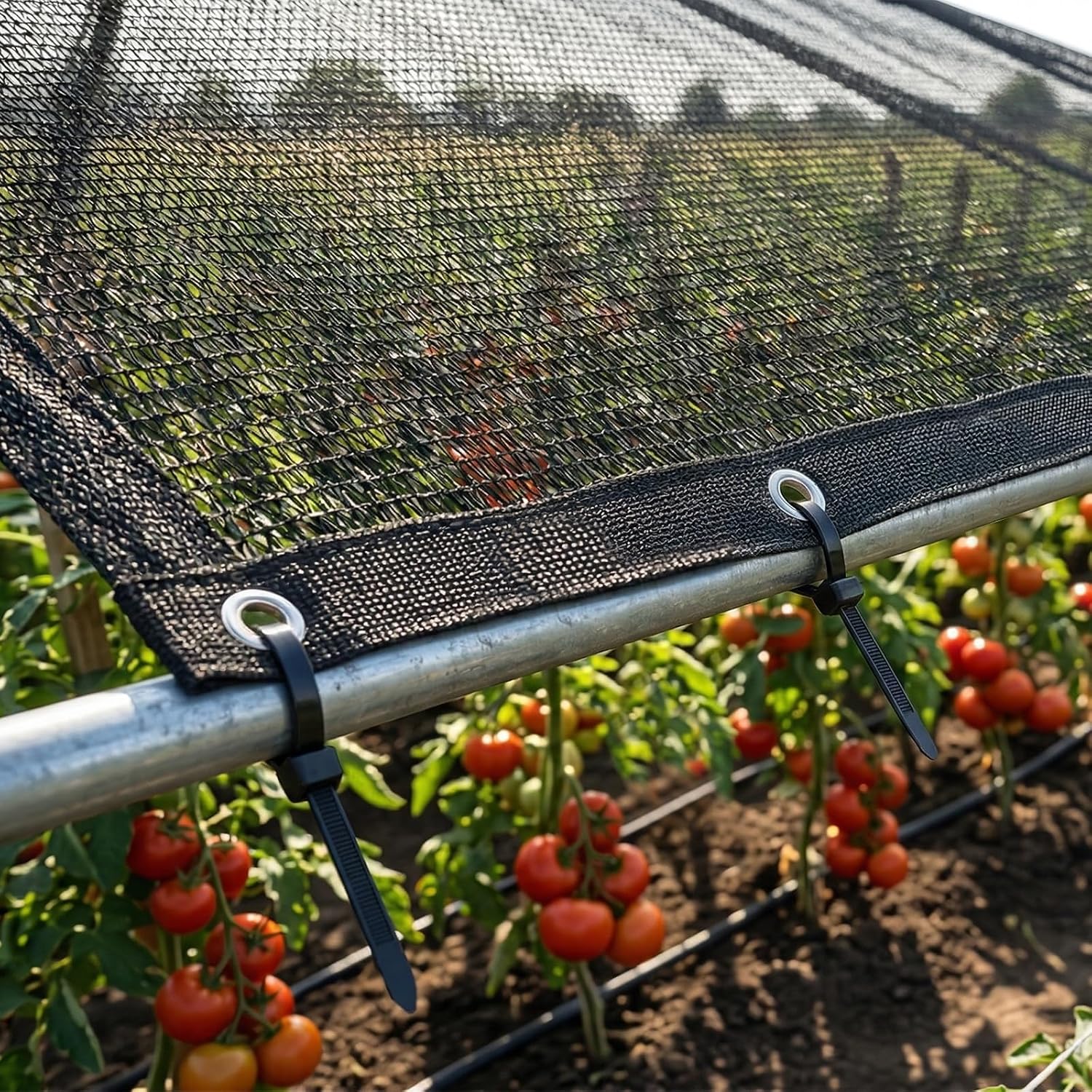 ColourTree 30% Black Shade Cloth, 8FT x 10FT Mesh Tarp, UV Resistant Netting with Upgrade Grommets for Plant Cover